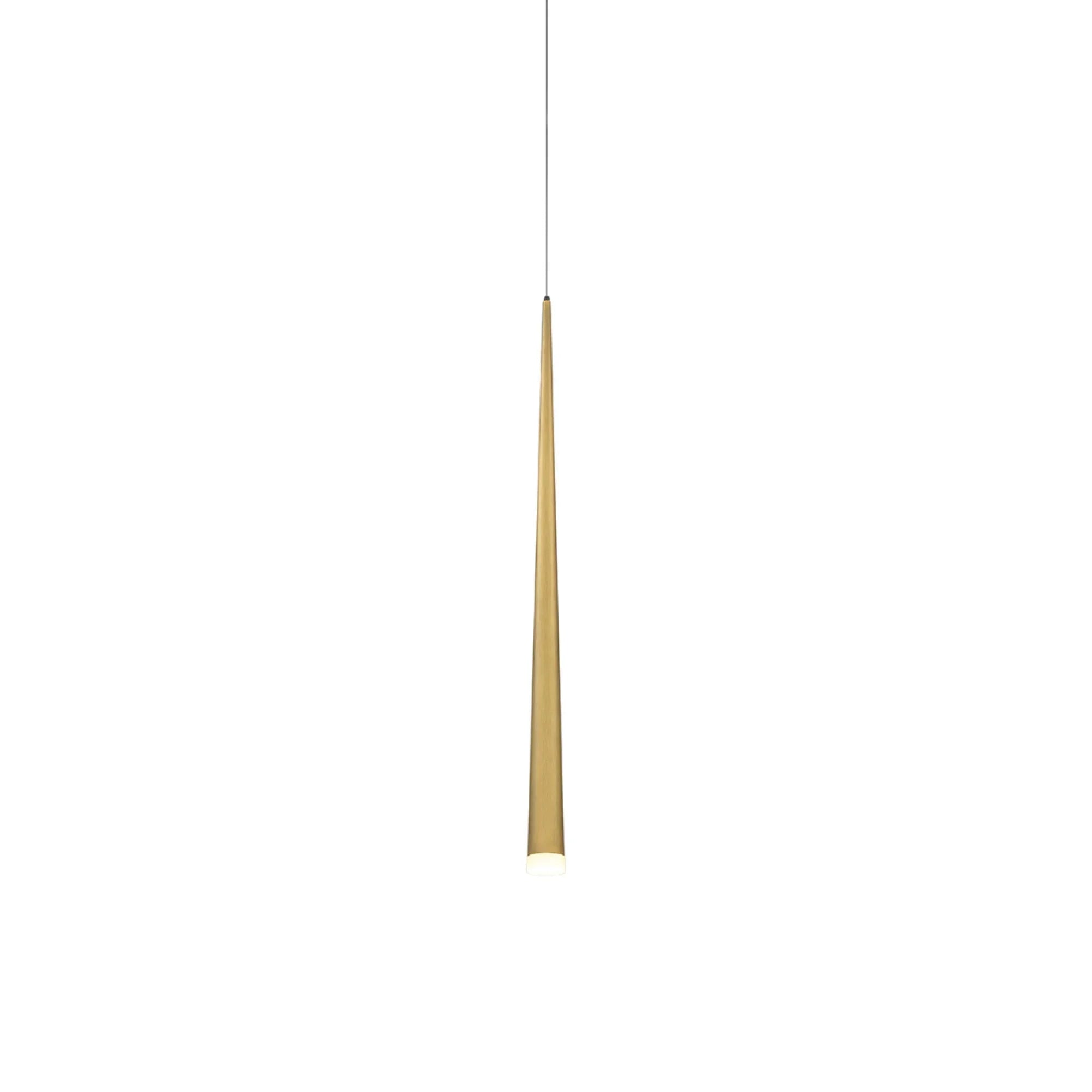 Cascade 28" LED Mini Pendant, Aged Brass Finish, Crystal Cap - Bees Lighting