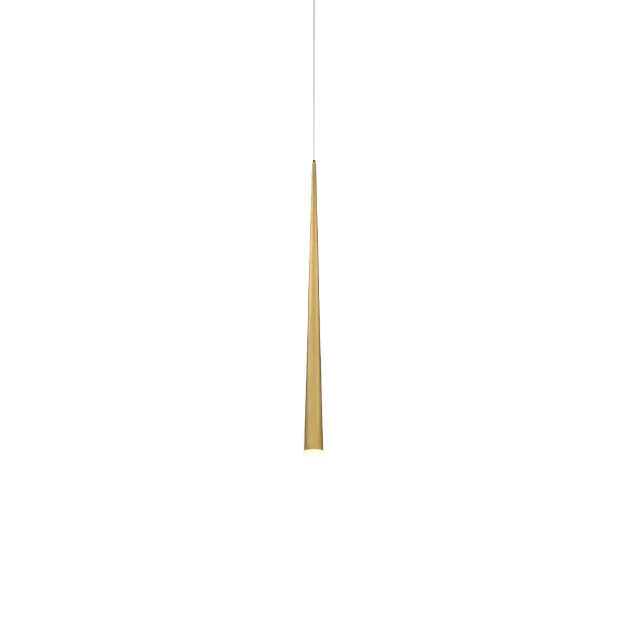 Cascade 37" LED Mini Pendant, Aged Brass Finish, Crystal Cap - Bees Lighting