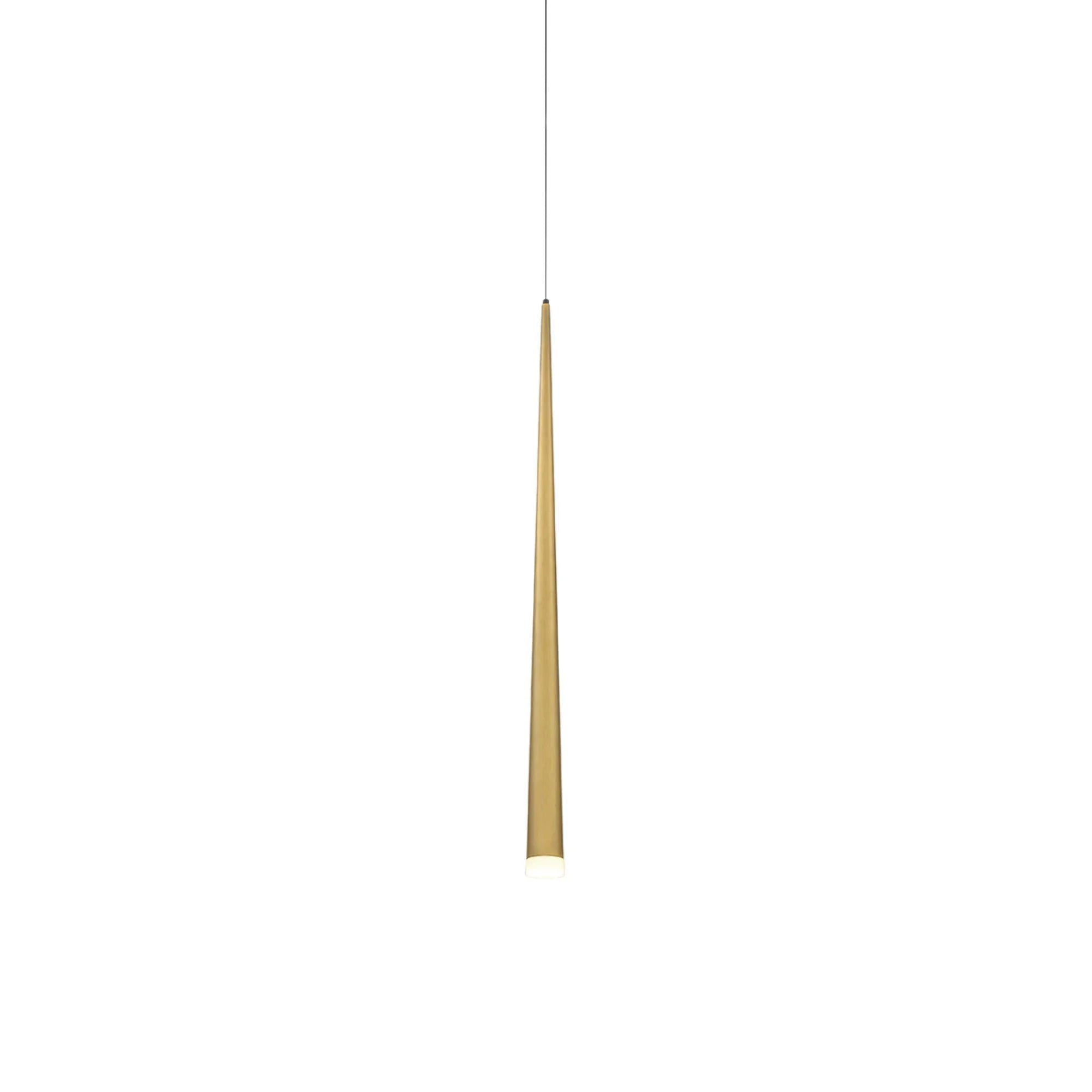 Cascade 28" LED Mini Pendant, Aged Brass Finish, Etched Cap - Bees Lighting
