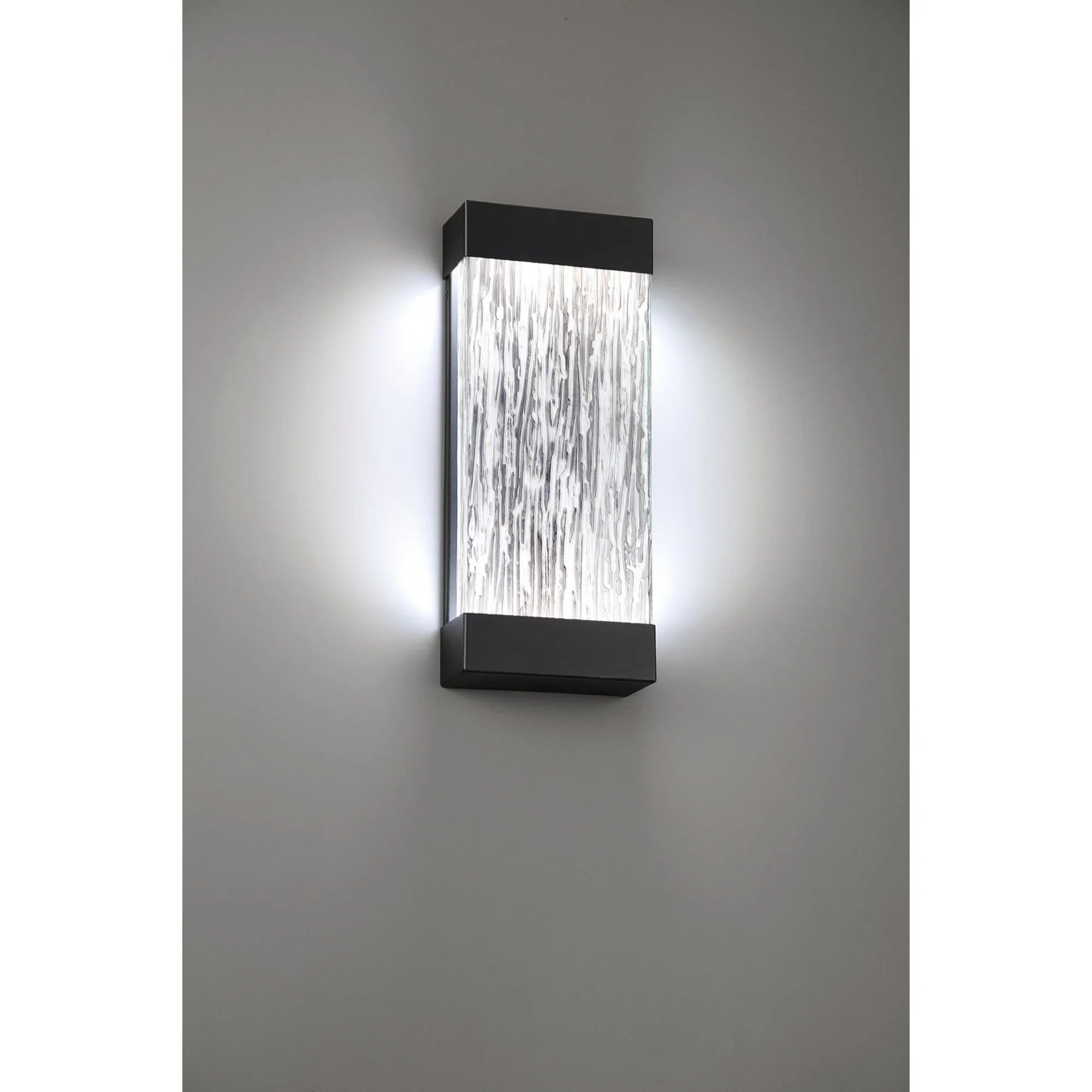 Tiffany 17" LED Outdoor Wall Sconce, Black Finish - Bees Lighting