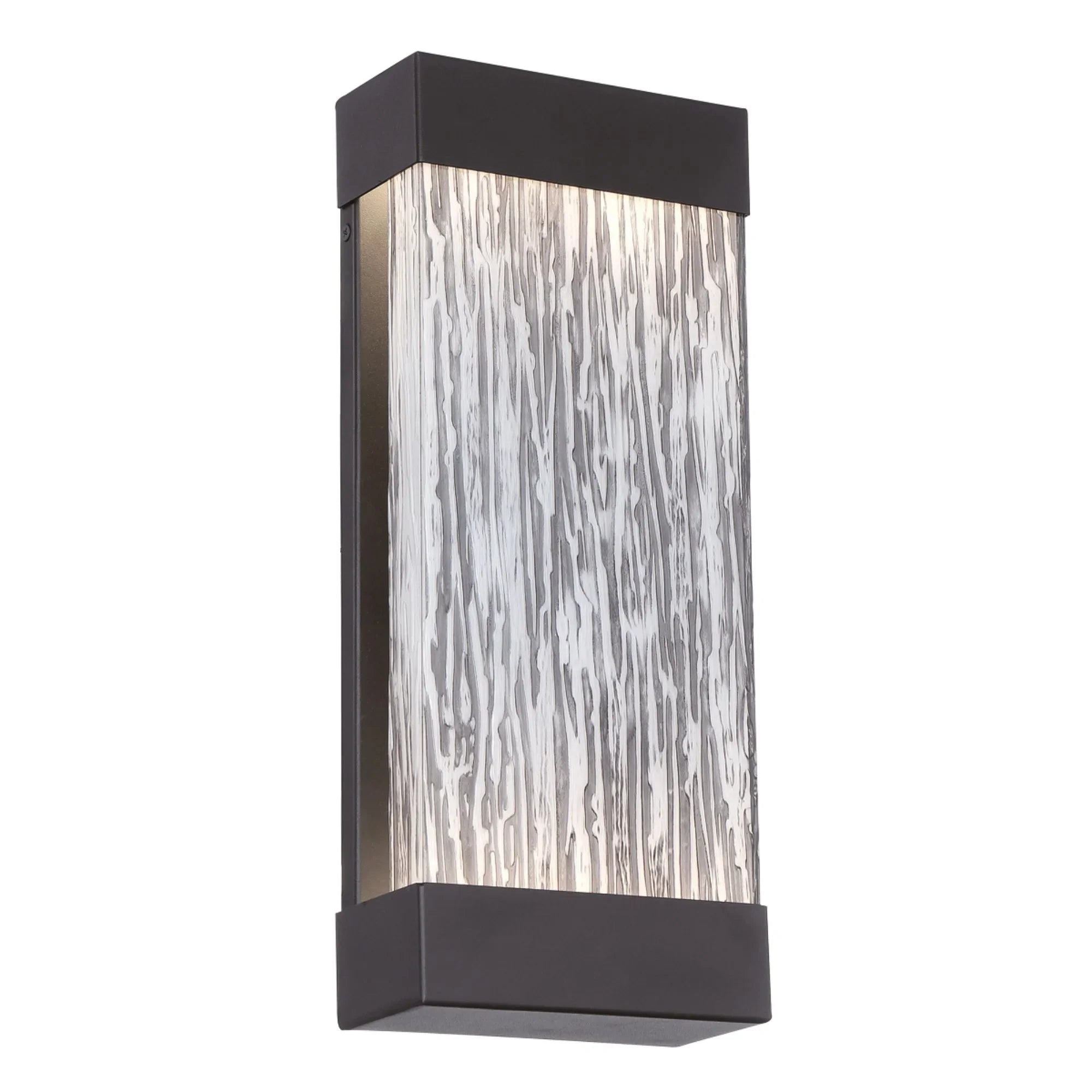 Tiffany 17" LED Outdoor Wall Sconce, Black Finish - Bees Lighting