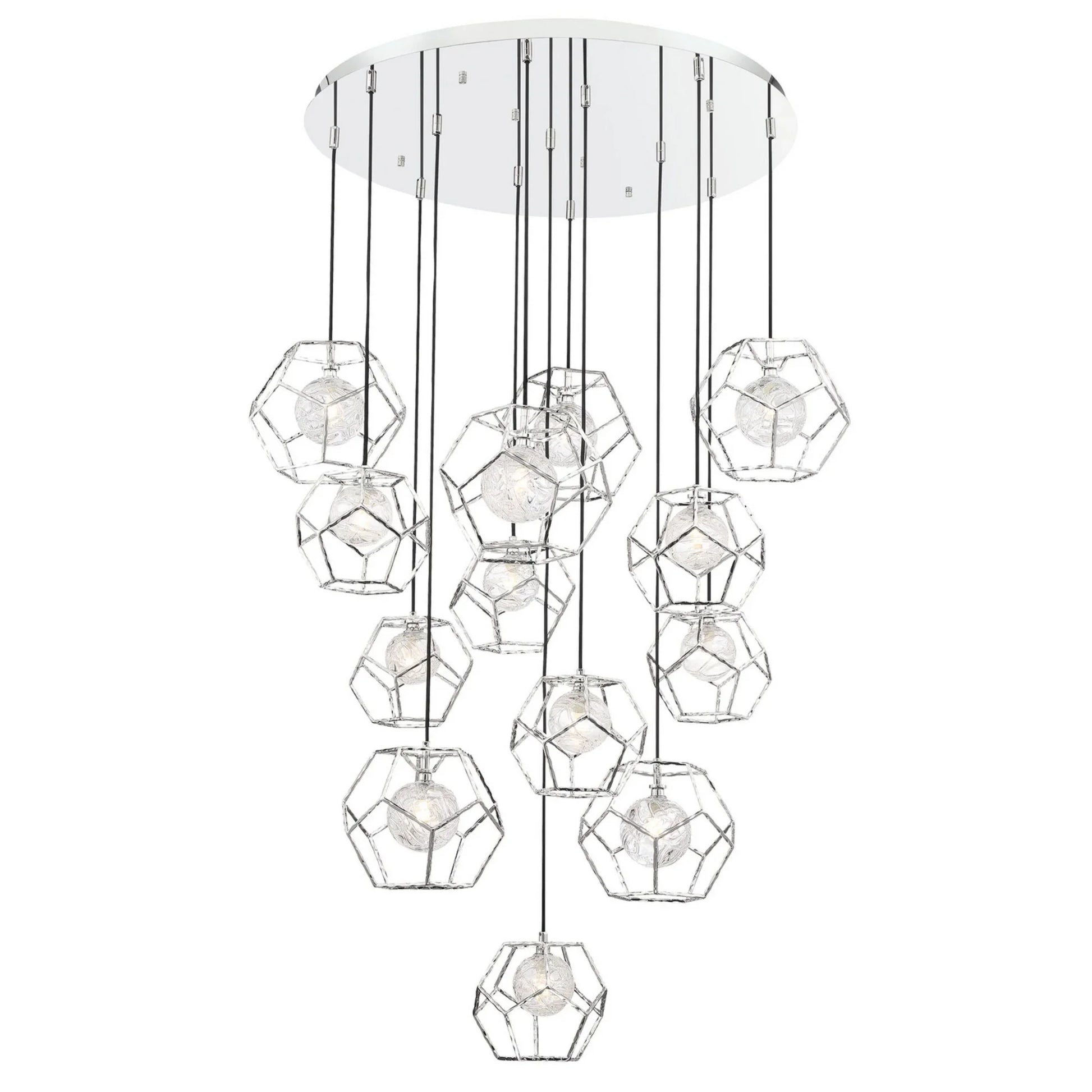 Norway 13-Light 41" Grand Chandelier, Chrome Finish - Bees Lighting