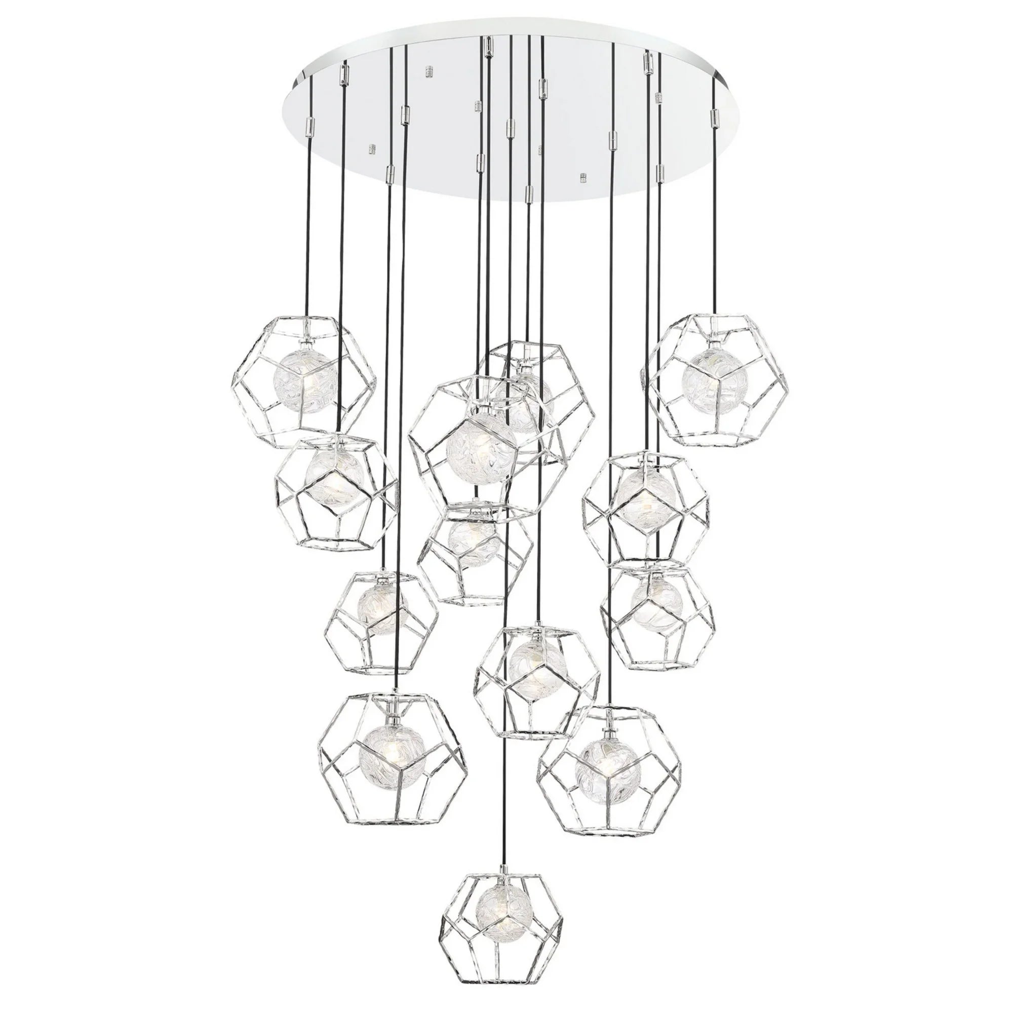 Norway 13-Light 41" Grand Chandelier, Chrome Finish - Bees Lighting