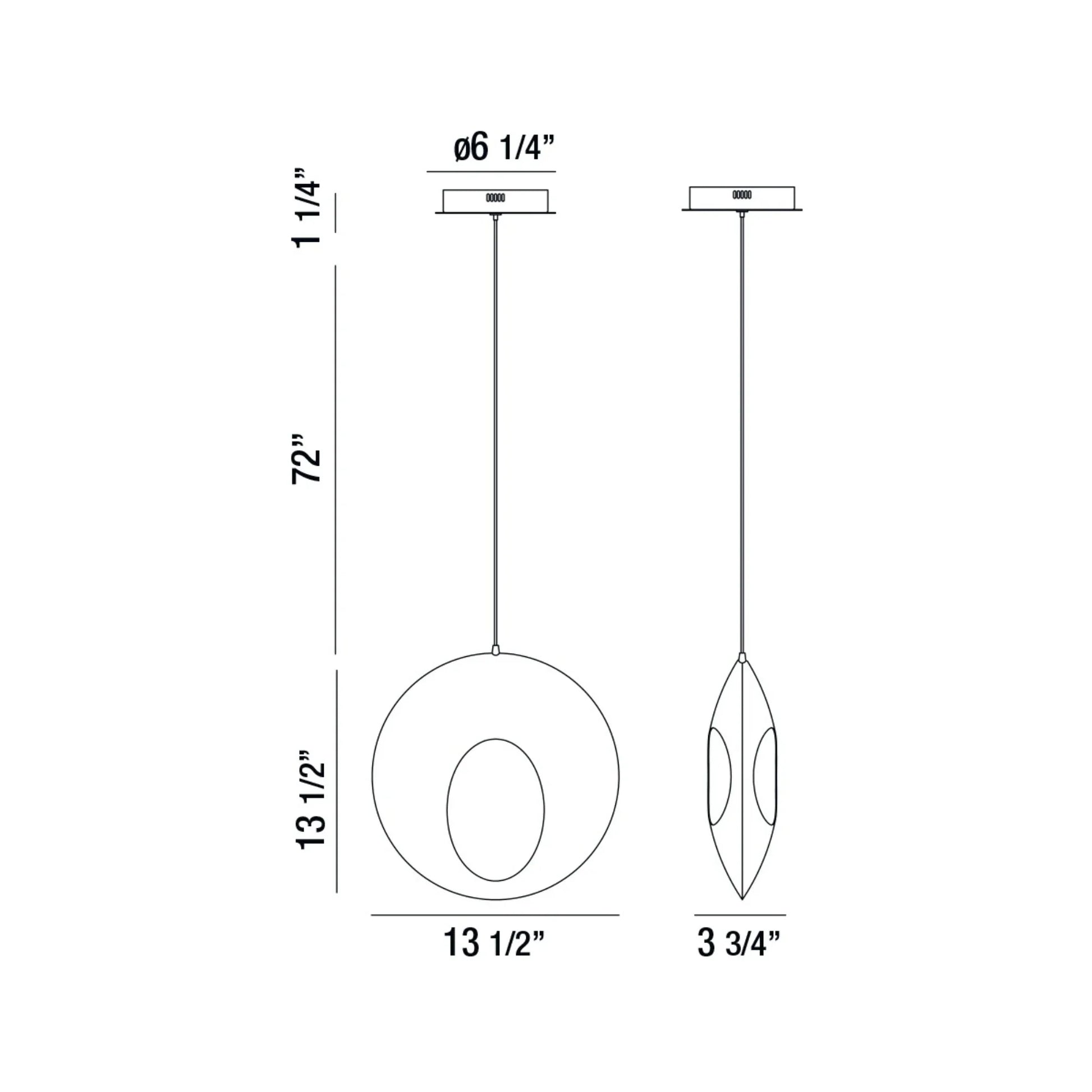 Arlington 14" LED Pendant, Chrome Finish - Bees Lighting