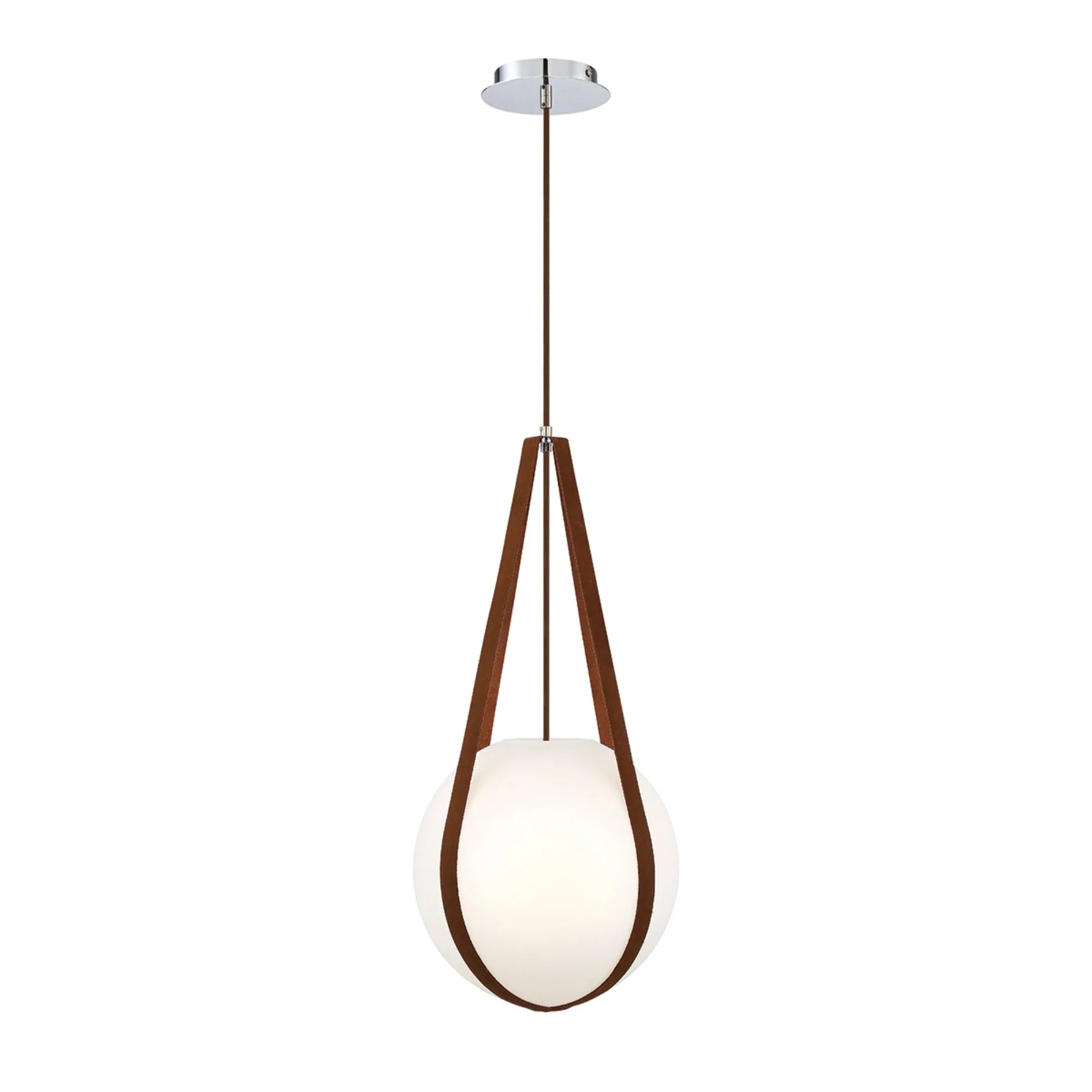 Rosemount 27" Pendant, Chrome Finish with White Glass - Bees Lighting