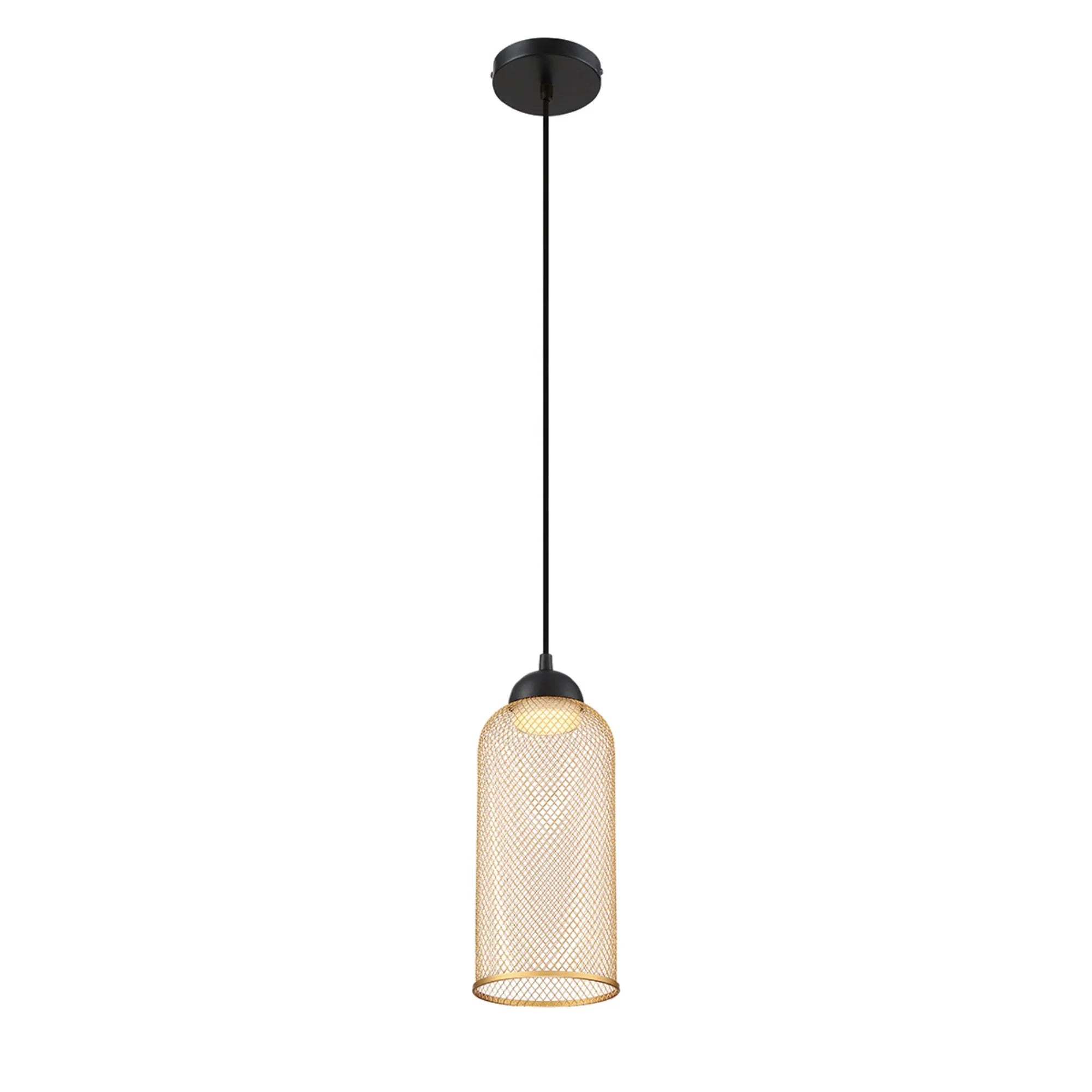 Kenmore 14" LED Mini Pendant, Gold Finish - Bees Lighting