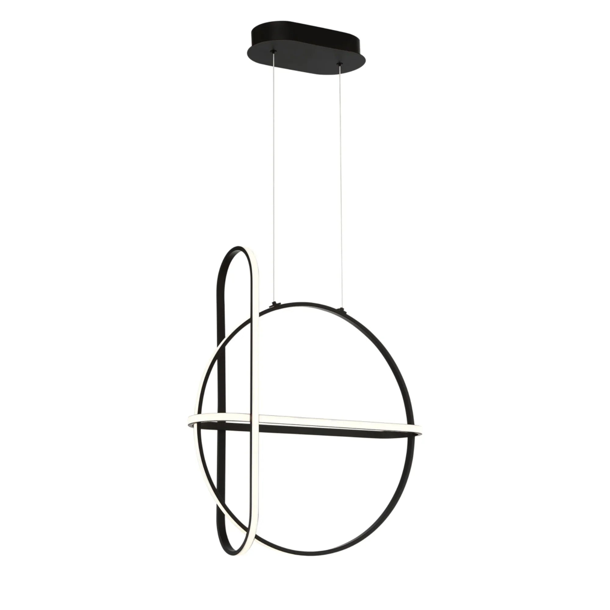 Berkley 3-Light 24" LED Chandelier, Black Finish - Bees Lighting