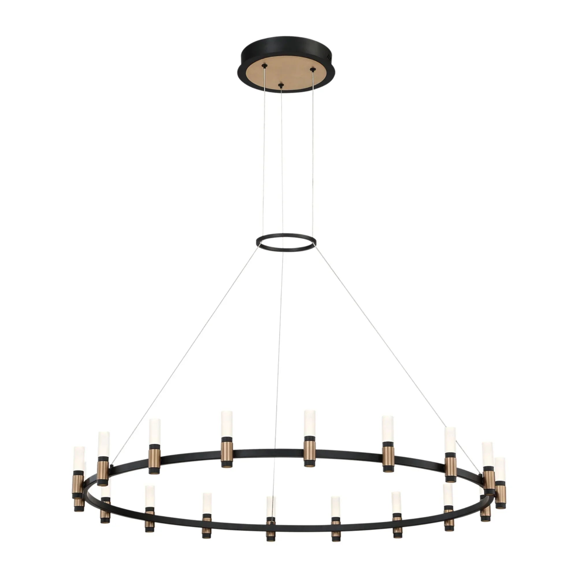 Albany 18-Light 45" LED Chandelier, Black & Brass Finish - Bees Lighting