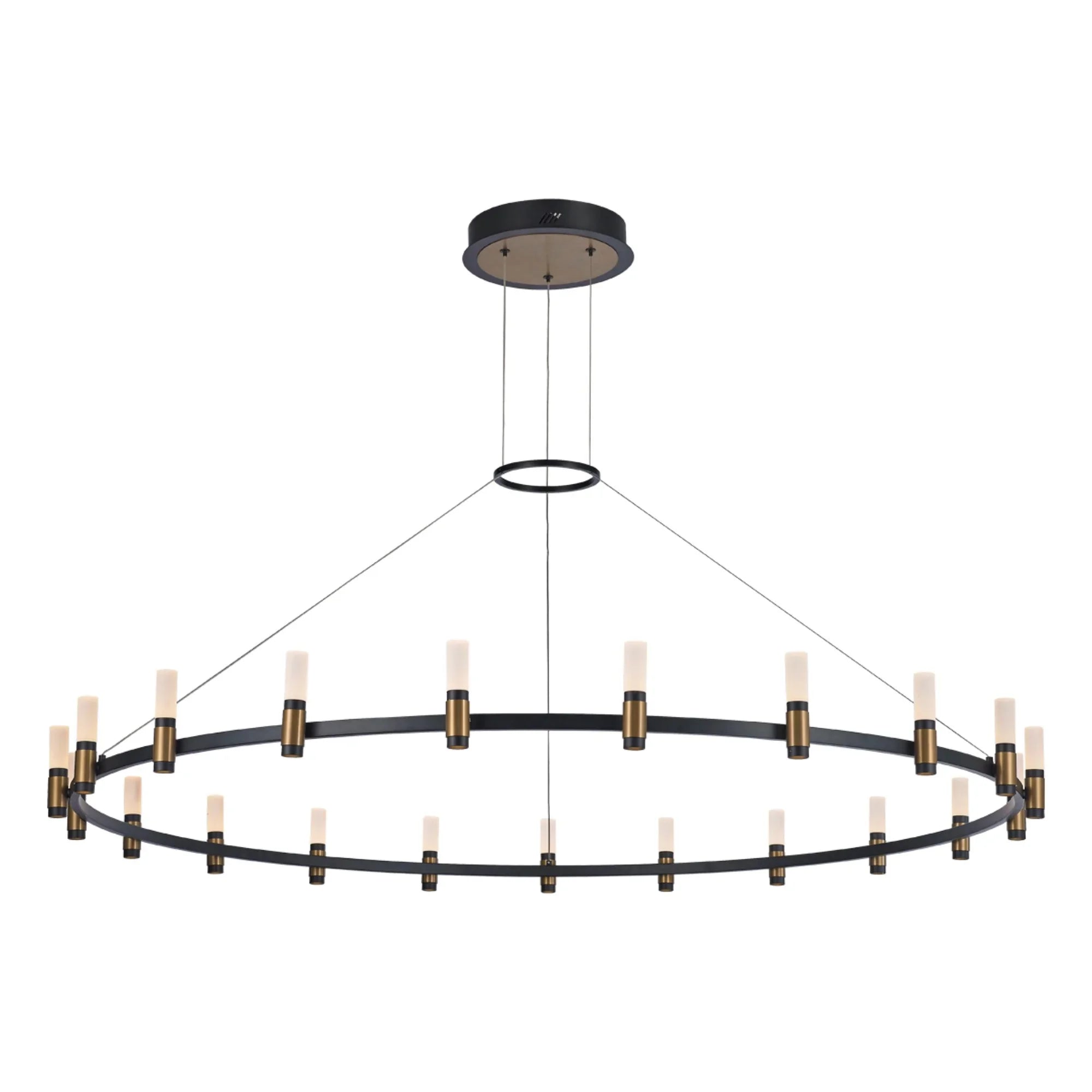 Albany 21-Light 60" LED Grand Chandelier, Black & Brass Finish - Bees Lighting