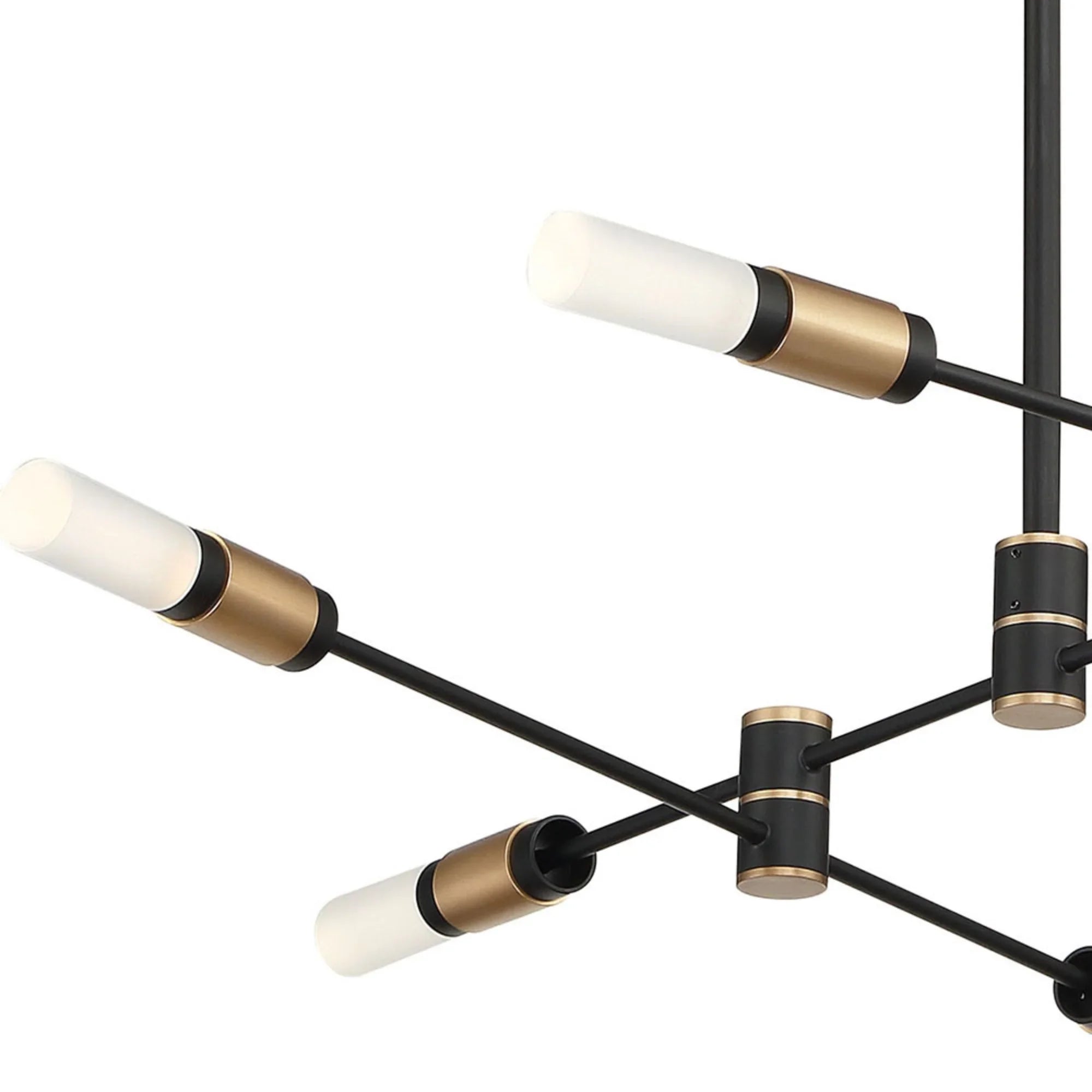 Albany 6-Light 32" LED Chandelier, Black & Brass Finish - Bees Lighting