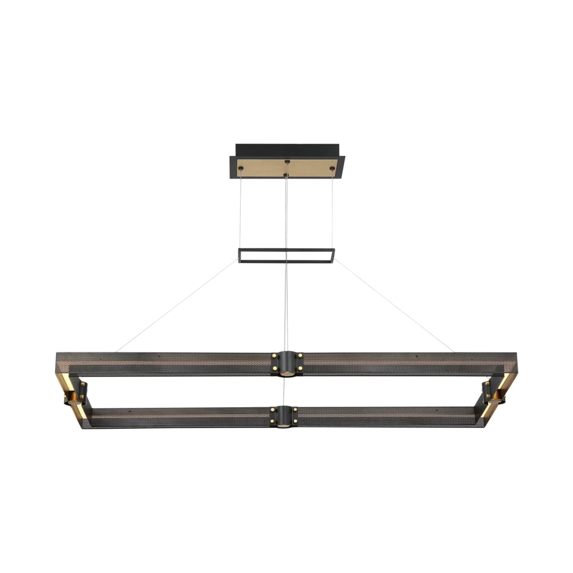 Admiral 43" LED Linear Chandelier, Gold & Black Finish - Bees Lighting