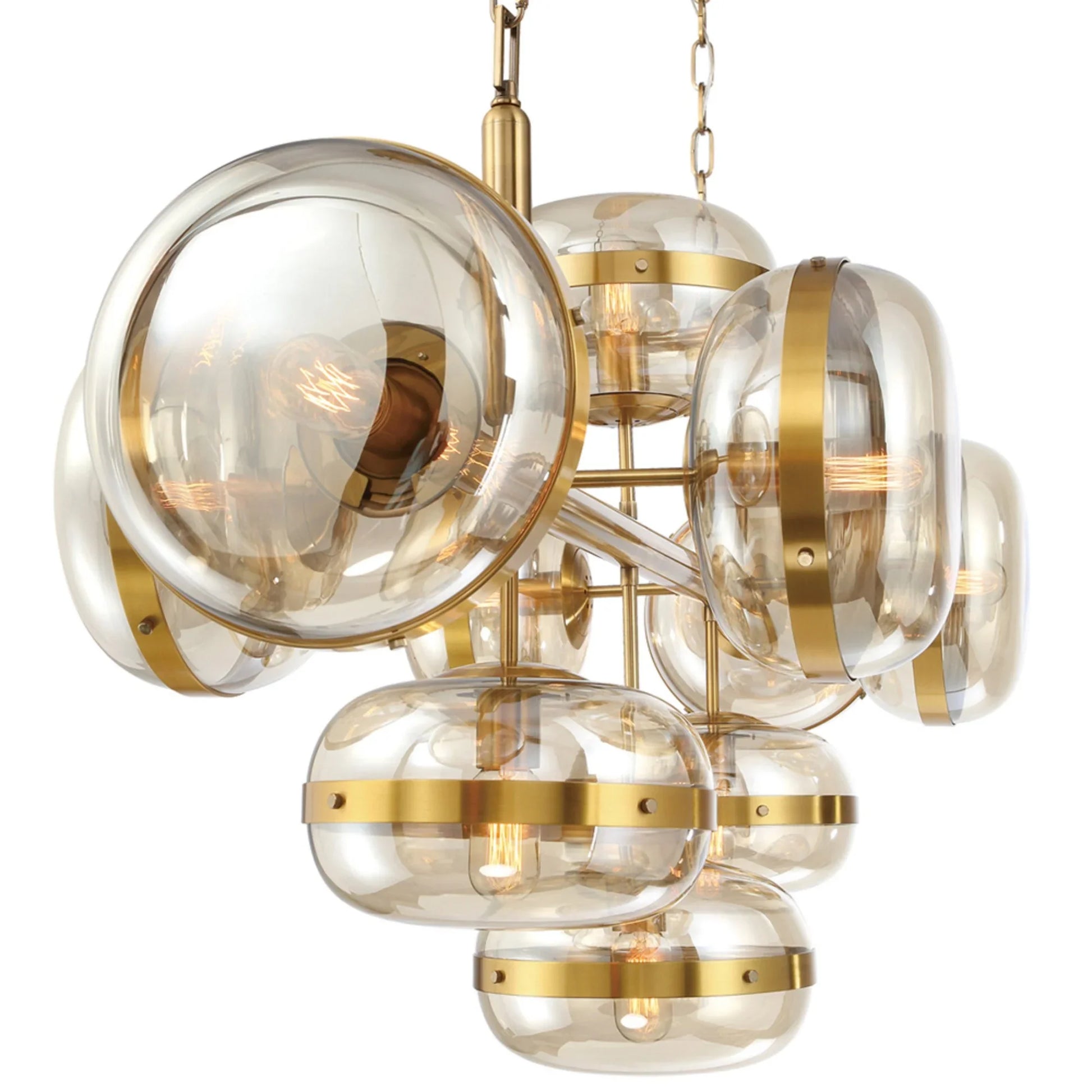 Nottingham 10-Light 54" Chandelier, Antique Brass Finish - Bees Lighting