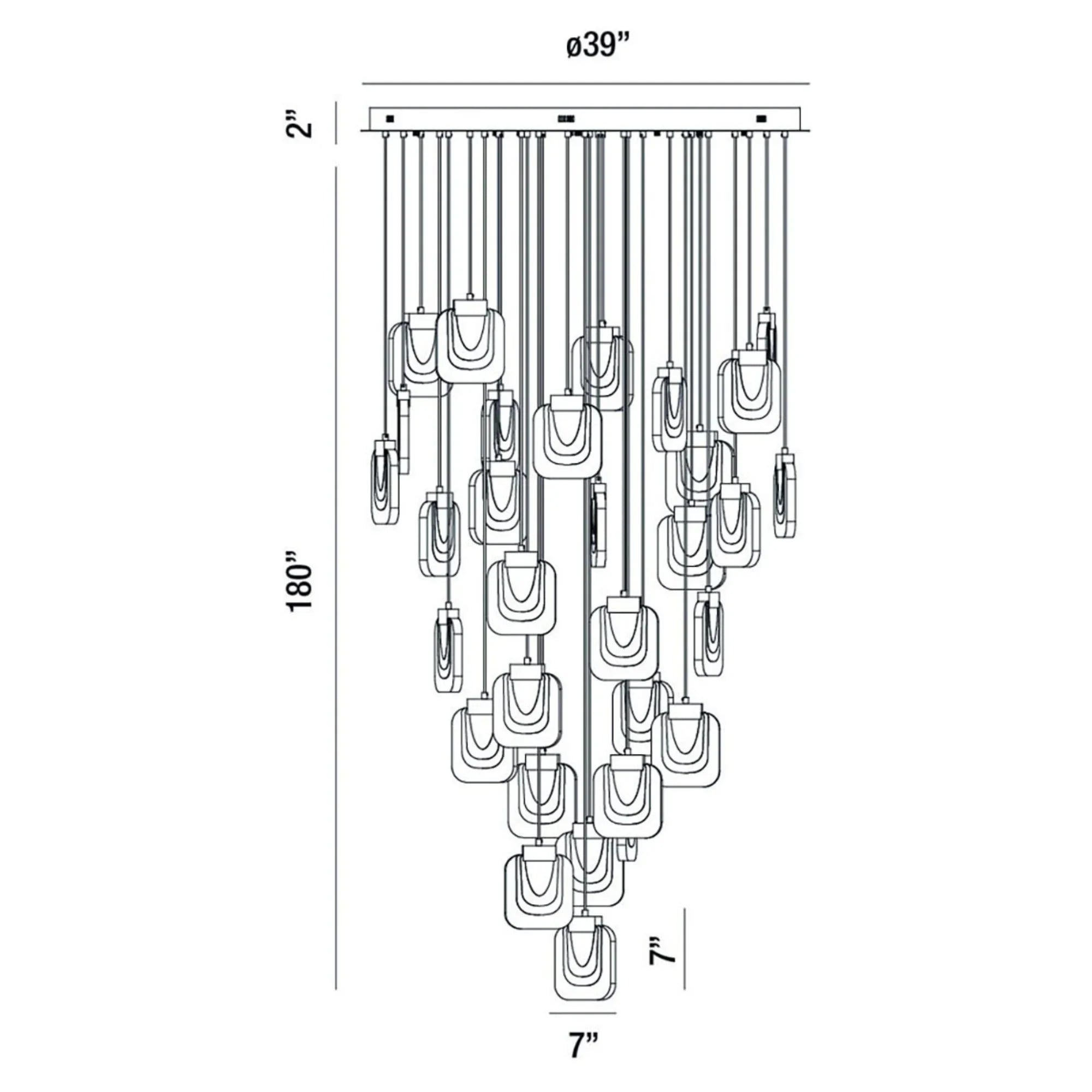 Paget 31-Light 39" LED Grand Chandelier, Gold Finish - Bees Lighting