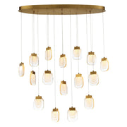 Paget 16-Light 44" LED Multi Drop Chandelier, Gold Finish - Bees Lighting