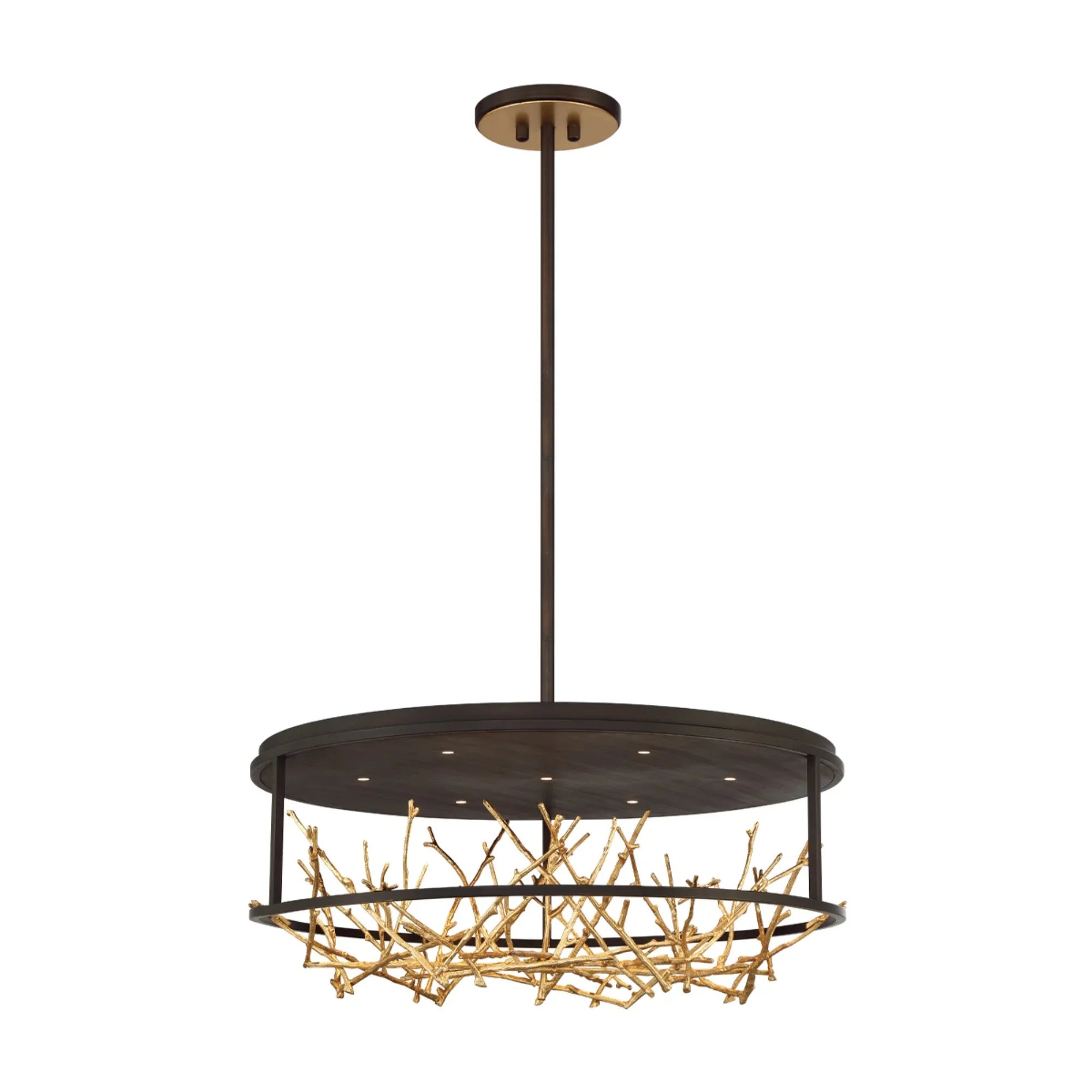 Aerie 31" LED Chandelier, Gold & Black Finish - Bees Lighting