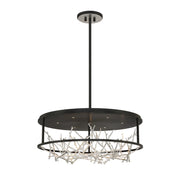 Aerie 31" LED Chandelier, Silver & Black Finish - Bees Lighting