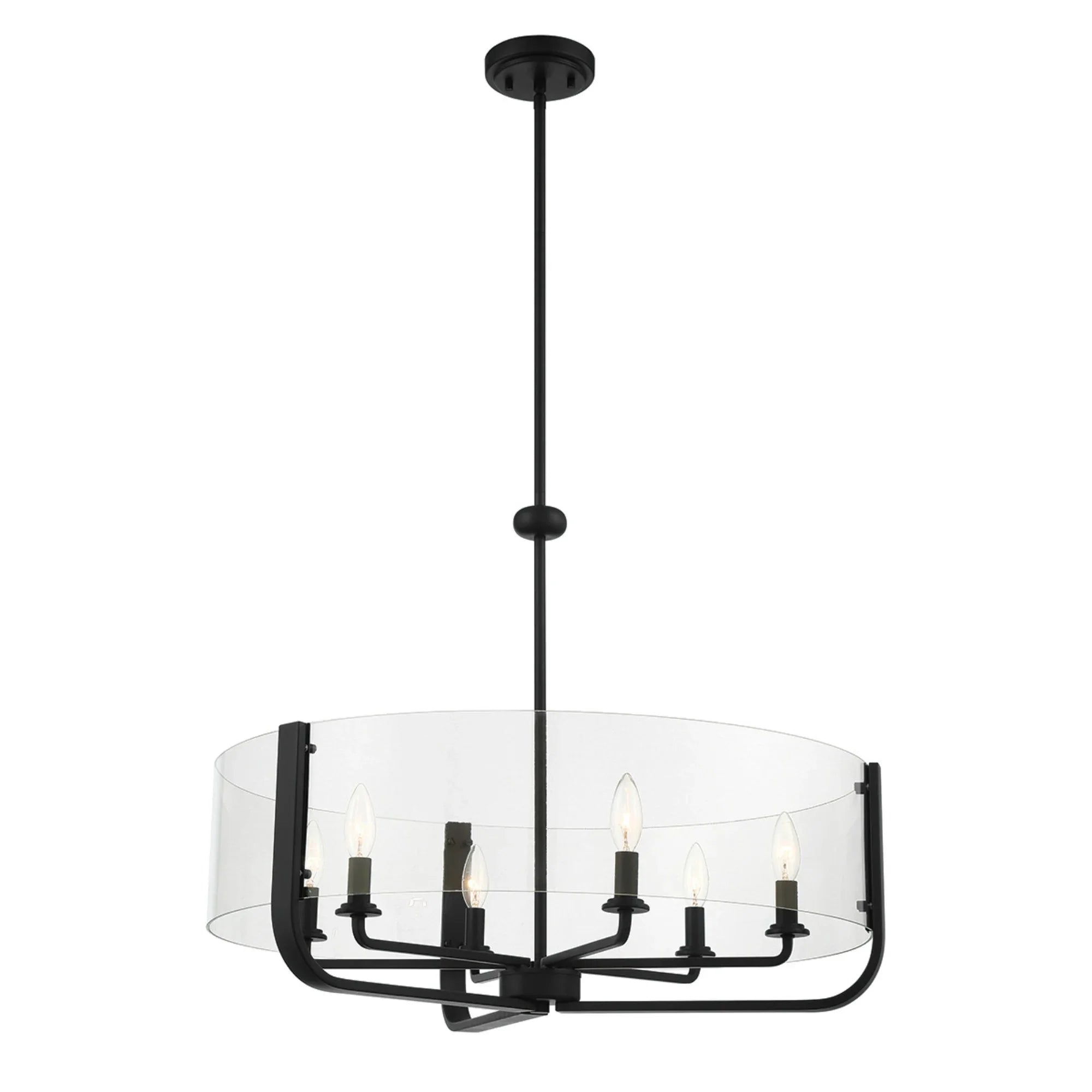 Campisi 6-Light 28" Chandelier, Black Finish - Bees Lighting