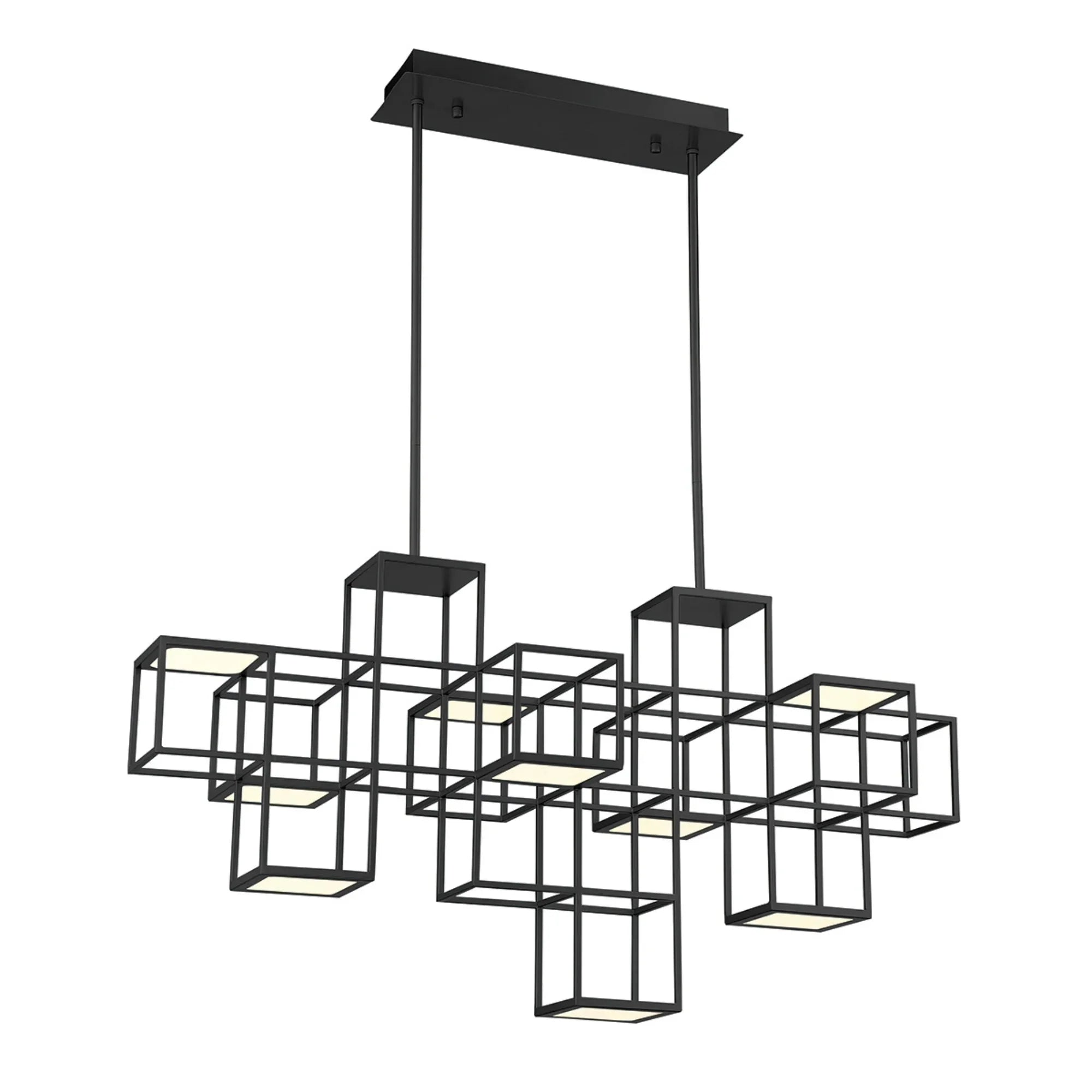 Ferro 9-Light 40" LED Chandelier, Black Finish - Bees Lighting