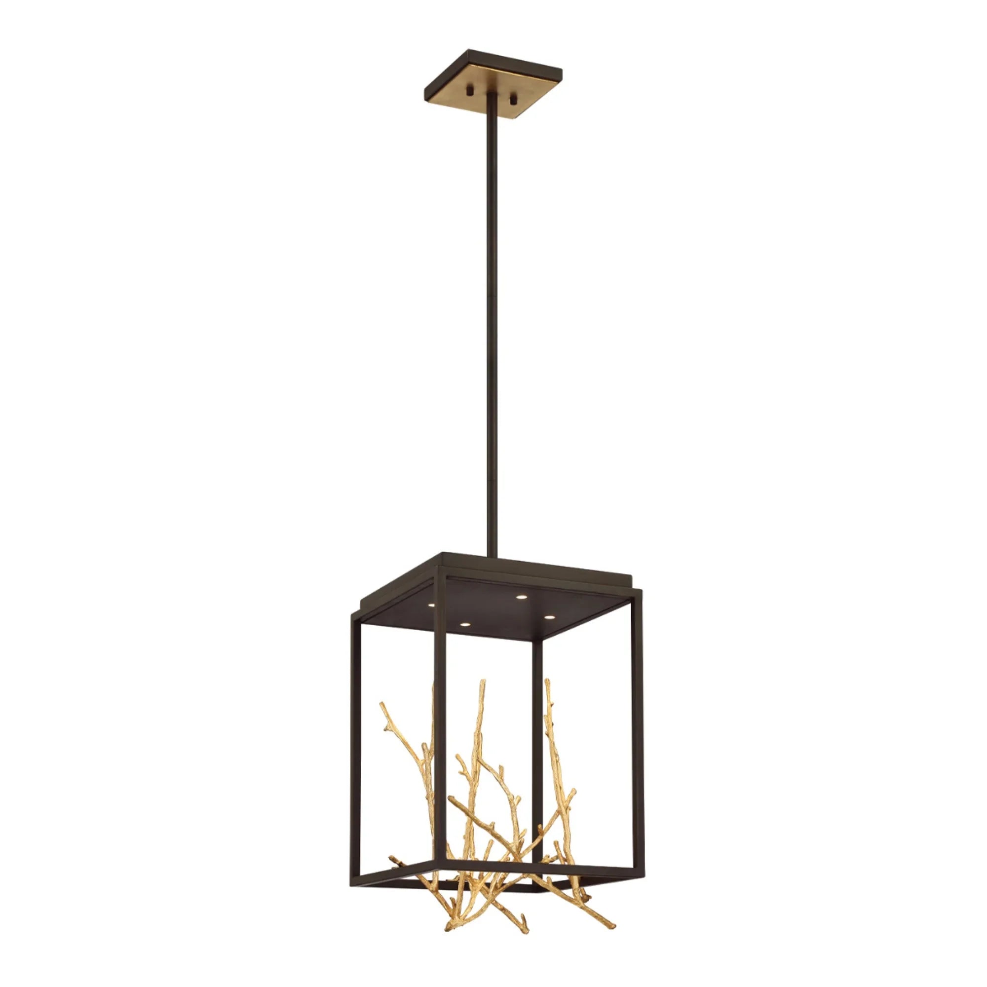 Aerie 19" LED Pendant, Gold & Black Finish - Bees Lighting