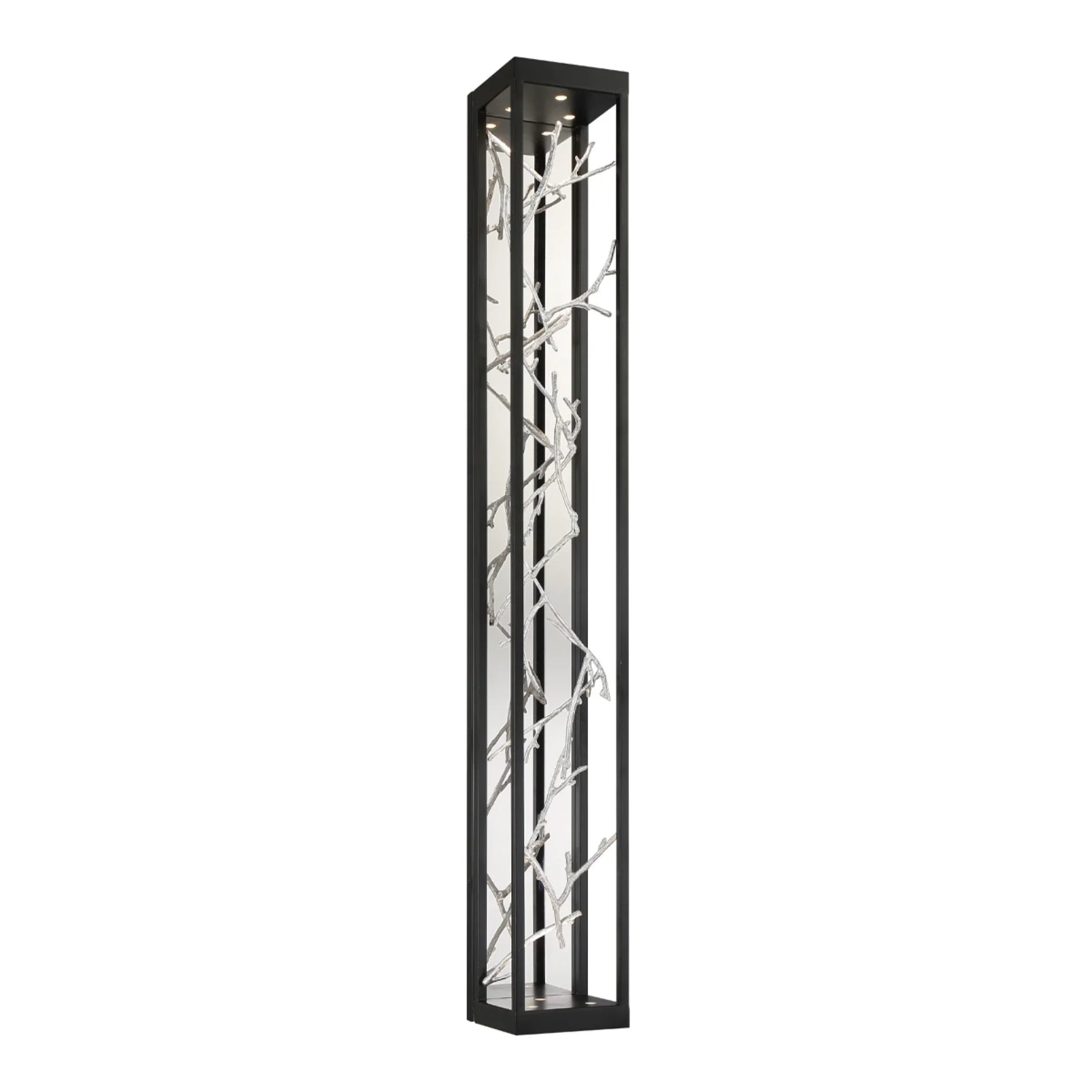 Aerie 48" LED Outdoor Wall Sconce, Silver & Black Finish - Bees Lighting