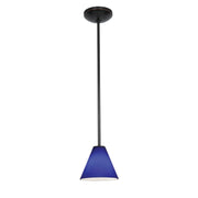 Martini 7" LED Pendant, Oil Rubbed Bronze Finish, Cobalt Diffuser, Rod - Bees Lighting