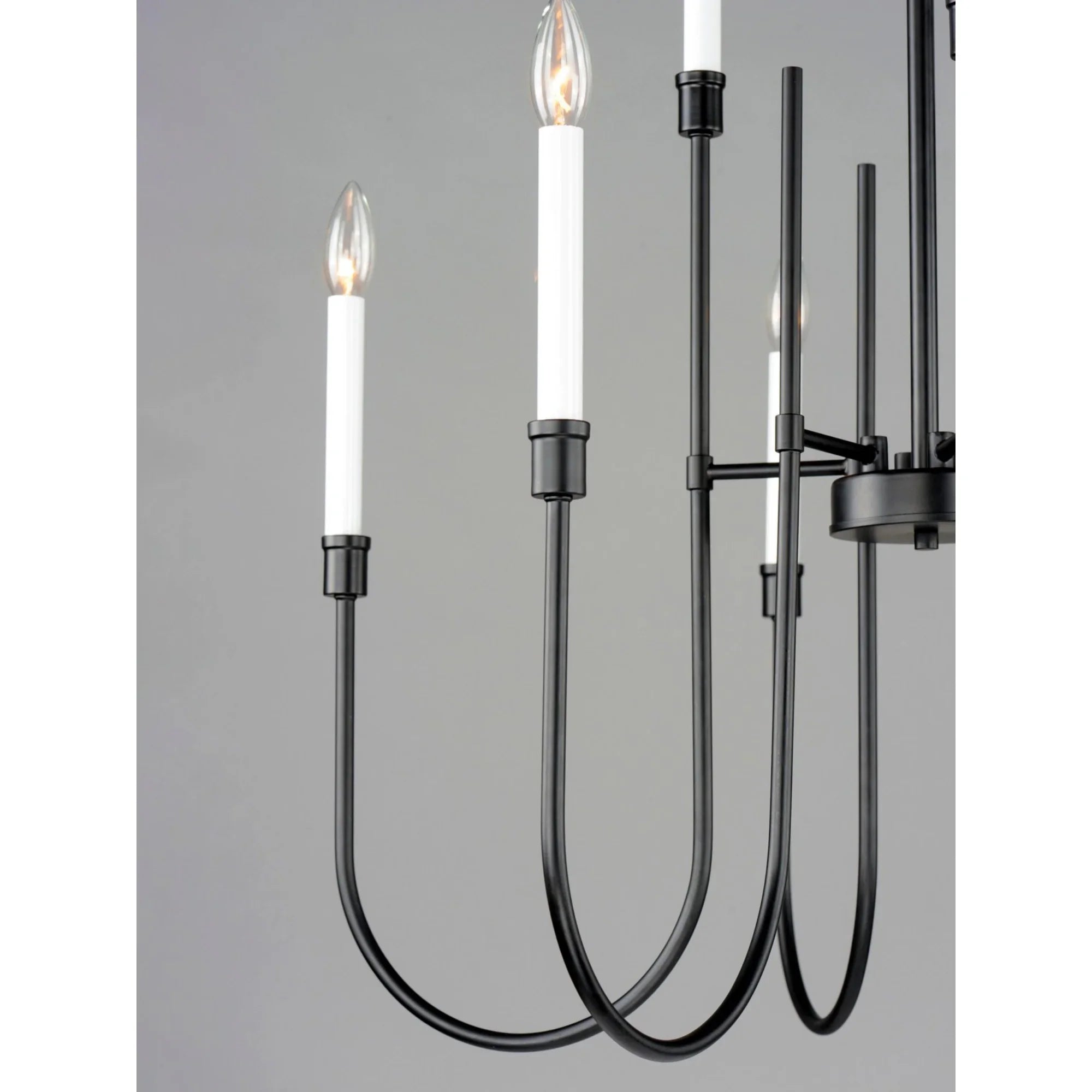 Tux 30" 9 Lights Chandelier, Black Finish - Bees Lighting