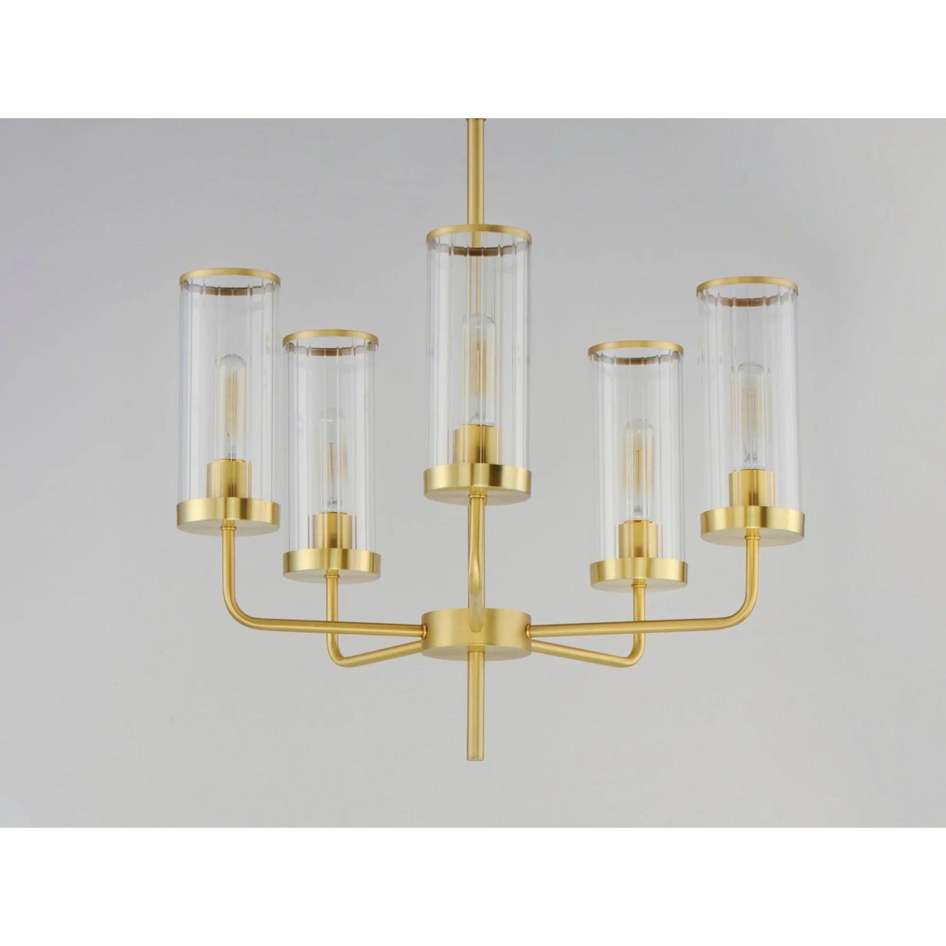 Crosby 25" 5-Light Chandelier, Satin Brass Finish - Bees Lighting