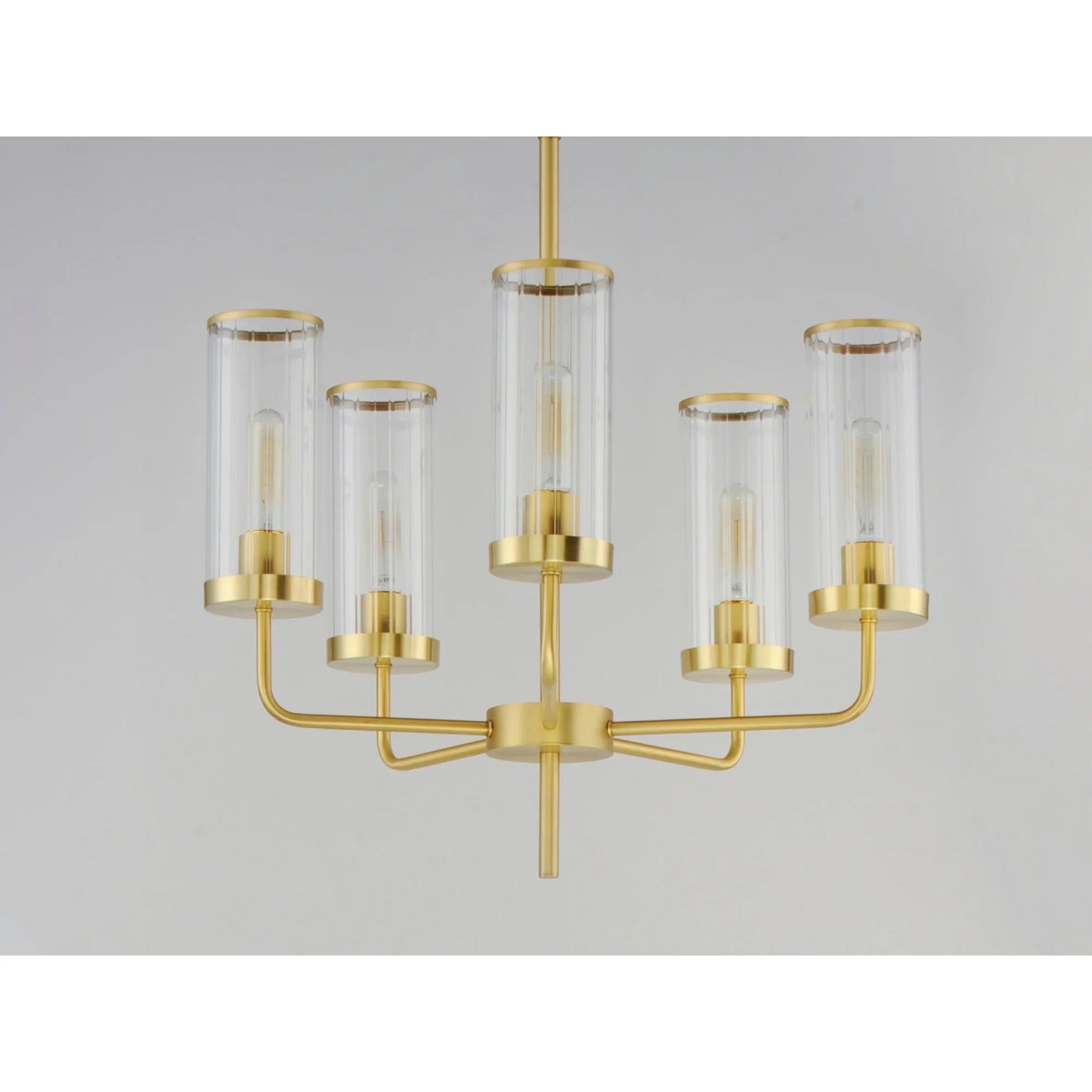 Crosby 25" 5-Light Chandelier, Satin Brass Finish - Bees Lighting