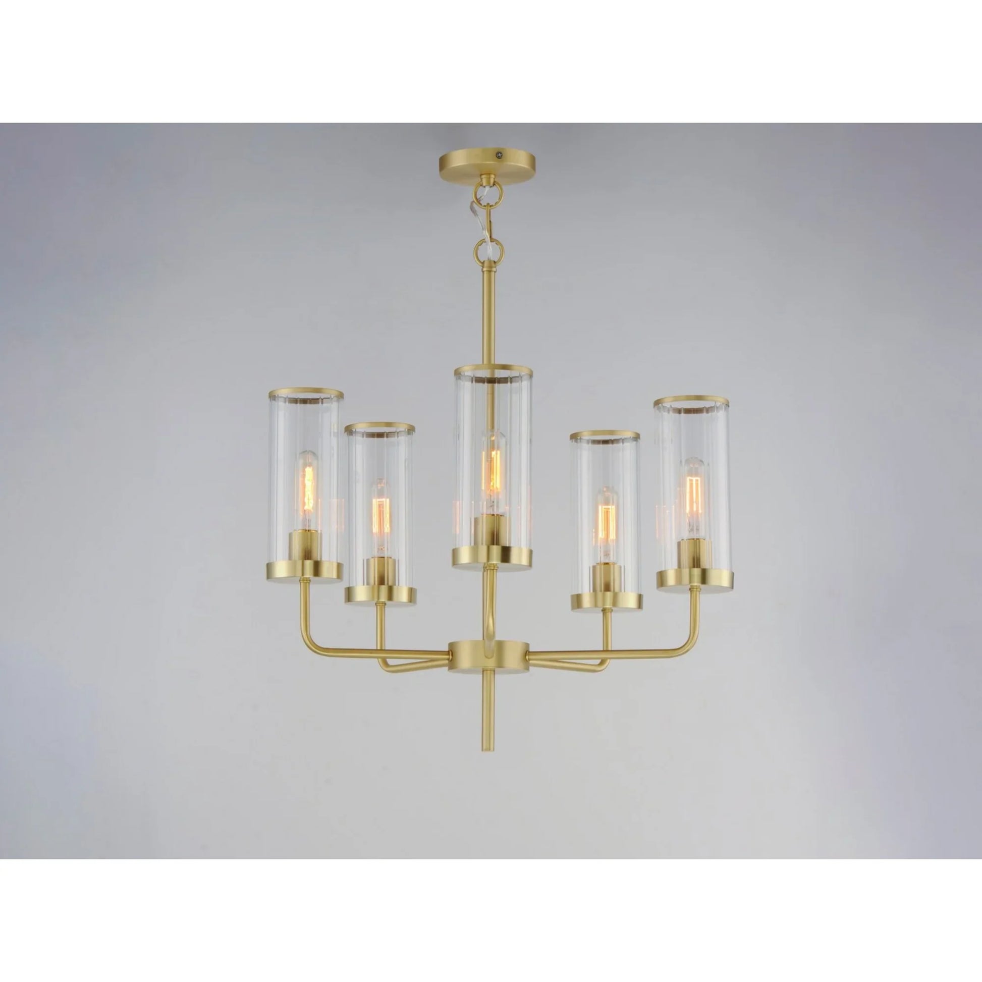 Crosby 25" 5-Light Chandelier, Satin Brass Finish - Bees Lighting