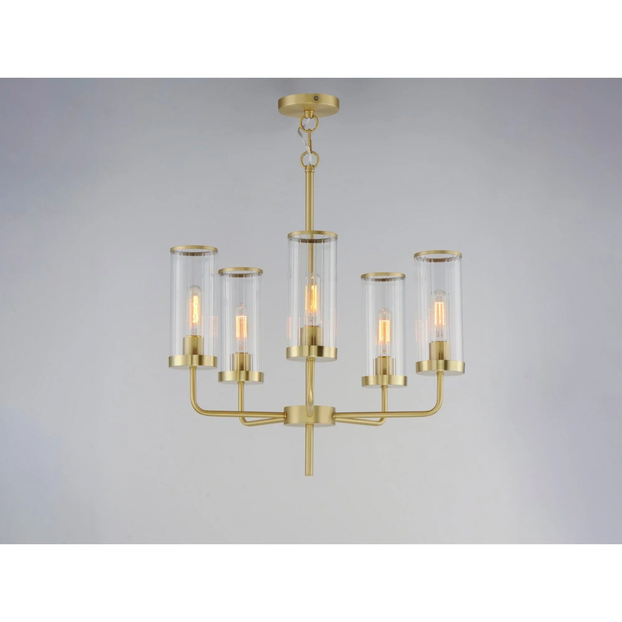 Crosby 25" 5-Light Chandelier, Satin Brass Finish - Bees Lighting
