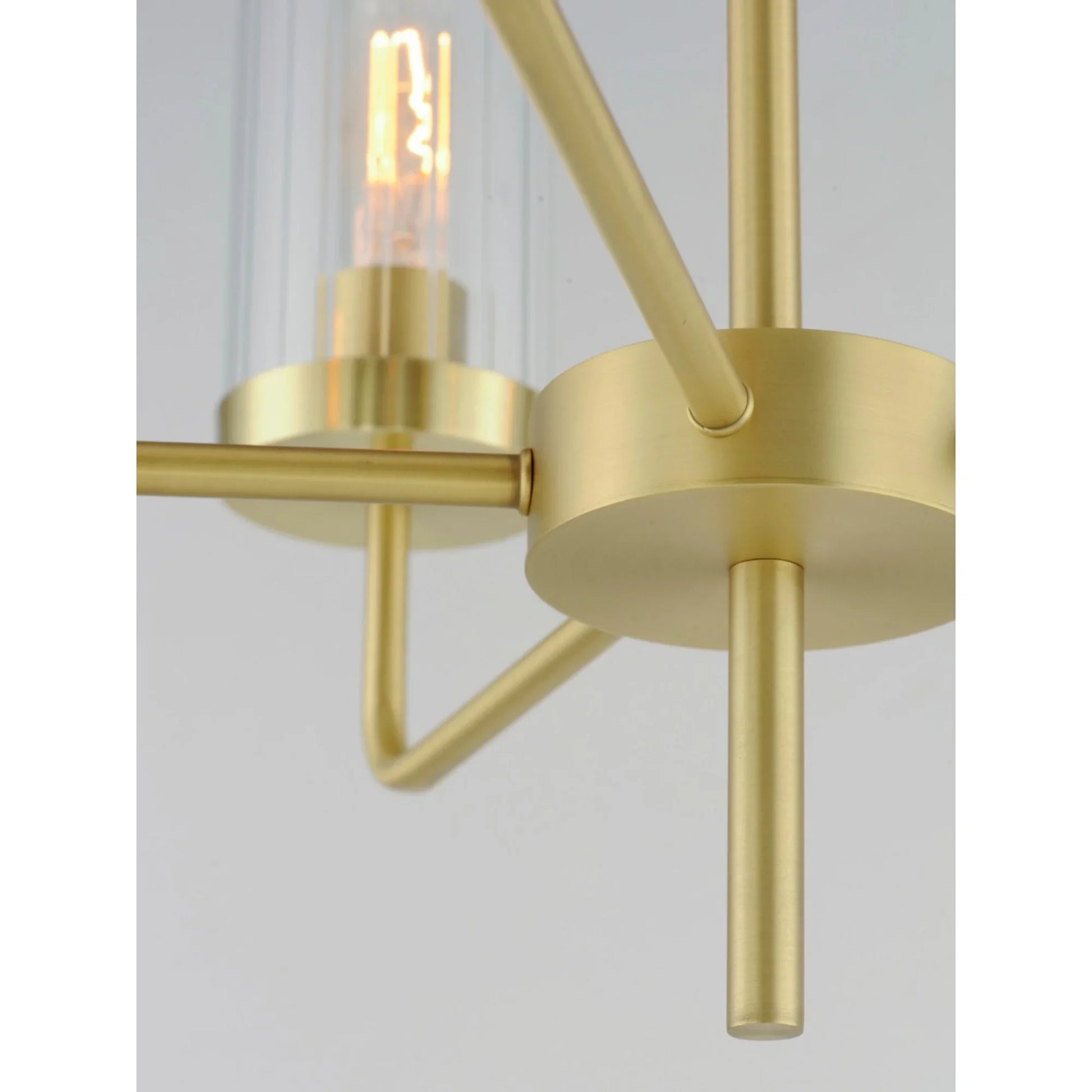 Crosby 25" 5-Light Chandelier, Satin Brass Finish - Bees Lighting
