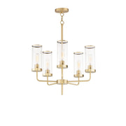 Crosby 25" 5-Light Chandelier, Satin Brass Finish - Bees Lighting