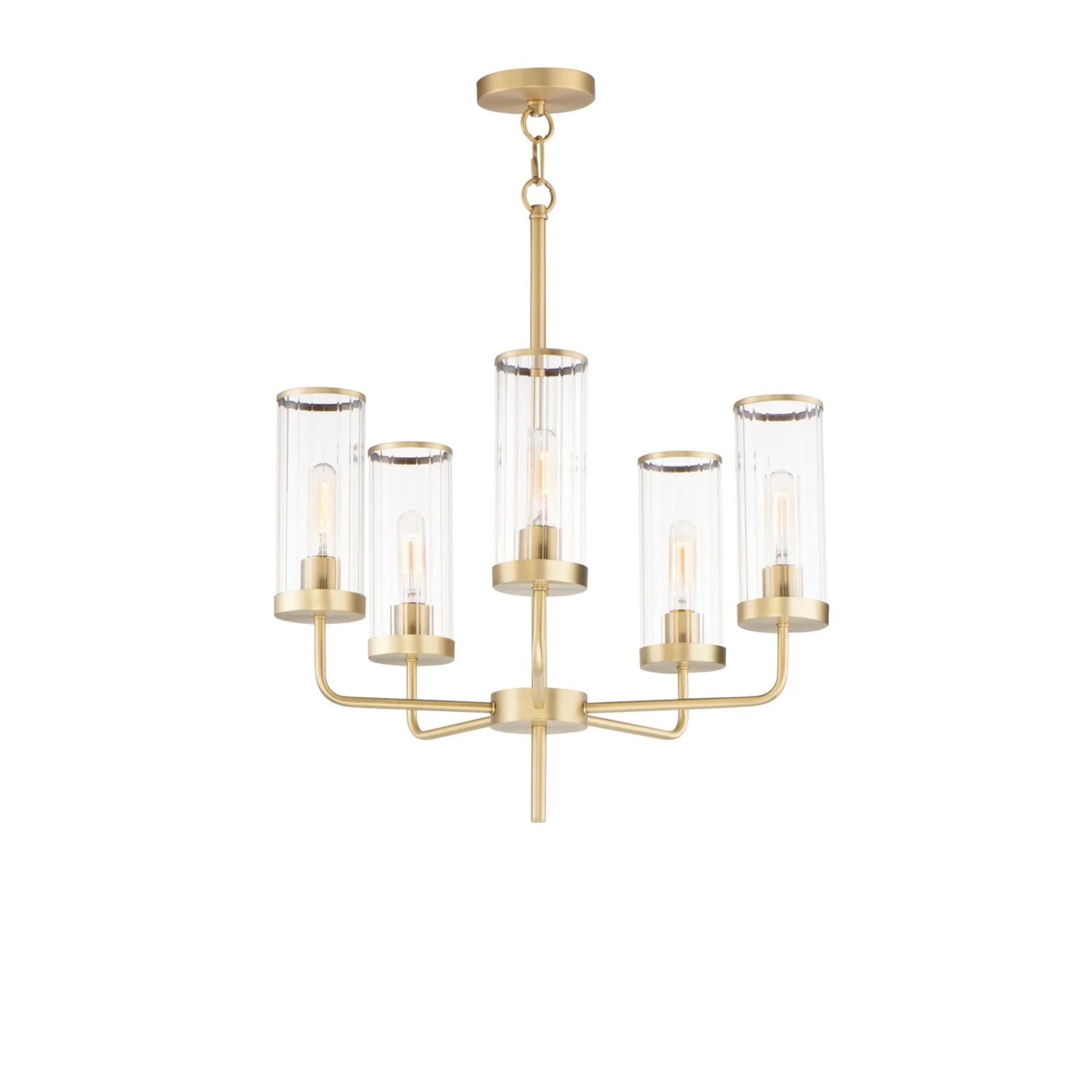 Crosby 25" 5-Light Chandelier, Satin Brass Finish - Bees Lighting