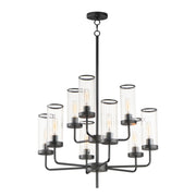 Crosby 31" 9-Light Chandelier, Black Finish - Bees Lighting