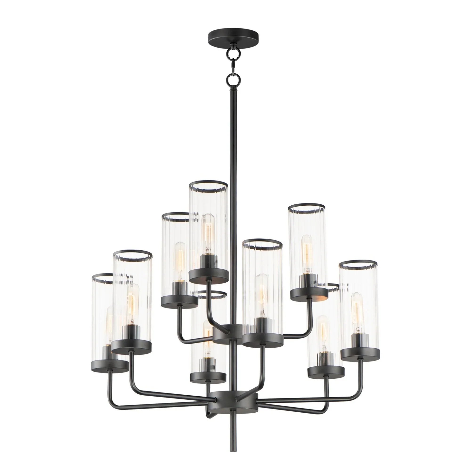 Crosby 31" 9-Light Chandelier, Black Finish - Bees Lighting