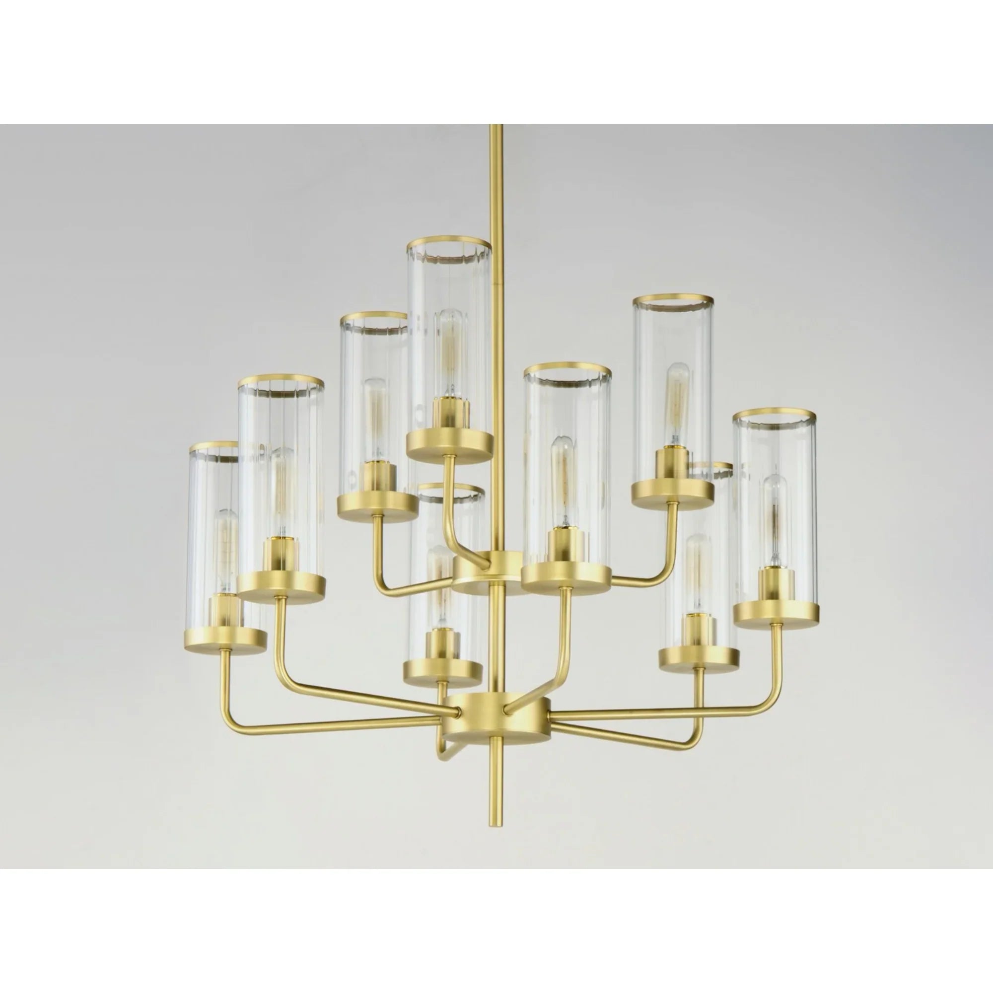 Crosby 31" 9-Light Chandelier, Satin Brass Finish - Bees Lighting