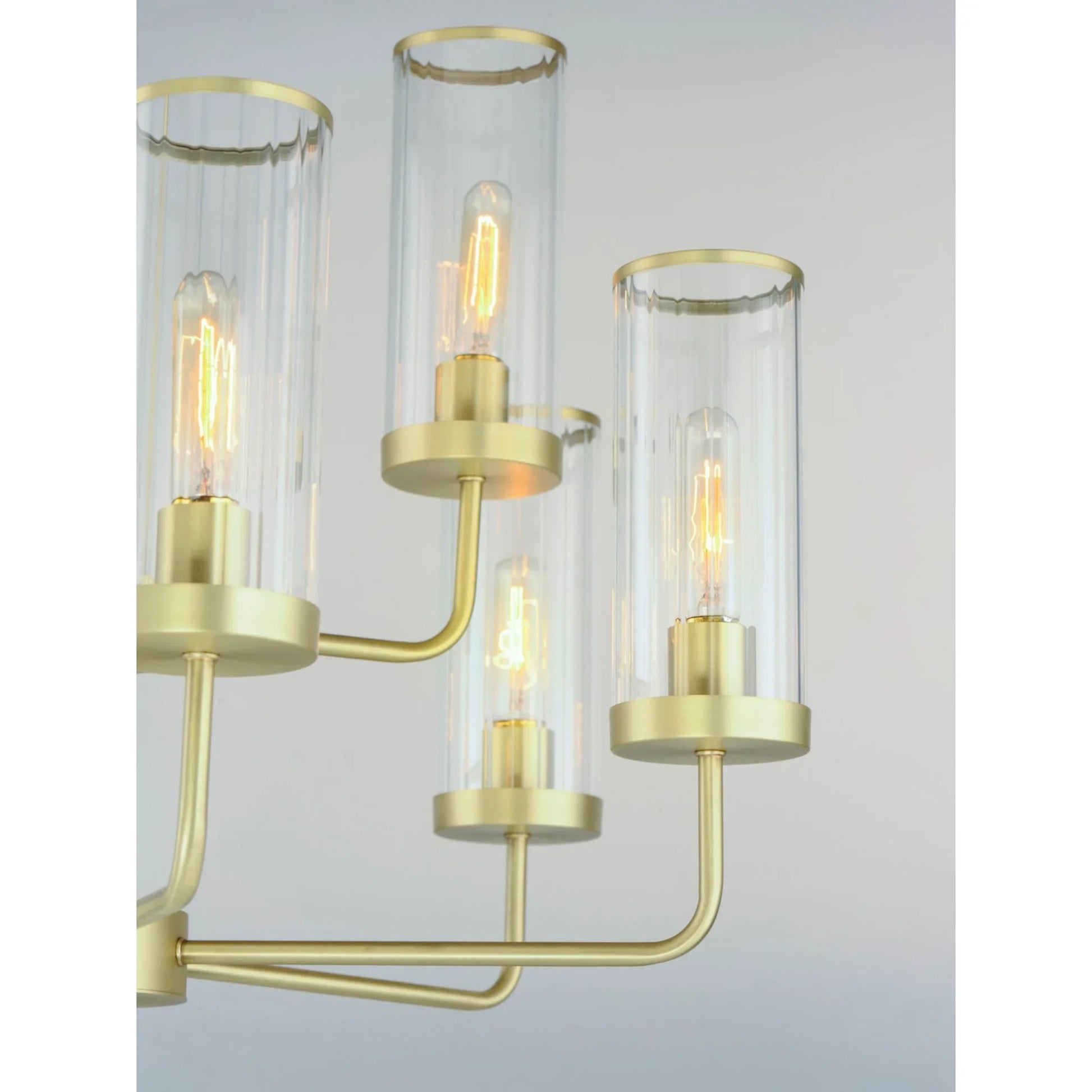 Crosby 31" 9-Light Chandelier, Satin Brass Finish - Bees Lighting