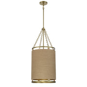 Windward Passage 15" 4-Light Pendant, Soft Brass Finish - Bees Lighting