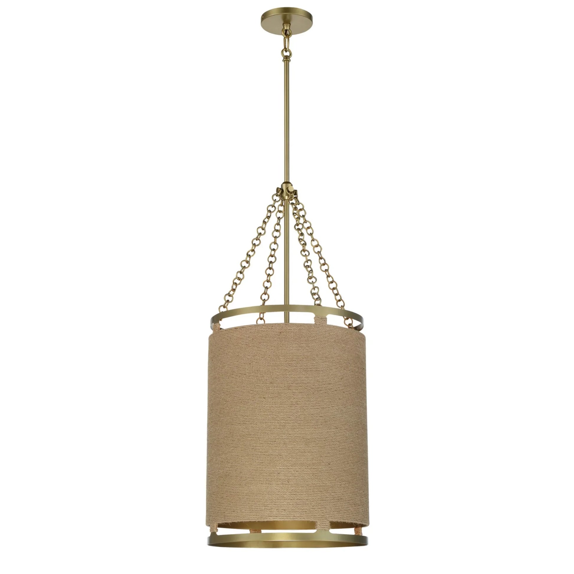 Windward Passage 15" 4-Light Pendant, Soft Brass Finish - Bees Lighting