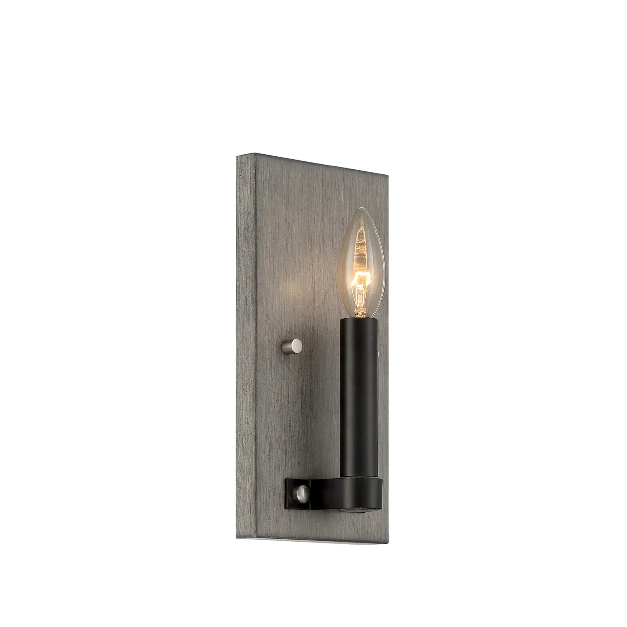 Rawson Ridge 10" Wall Sconce, Aged Silverwood & Coal Finish - Bees Lighting