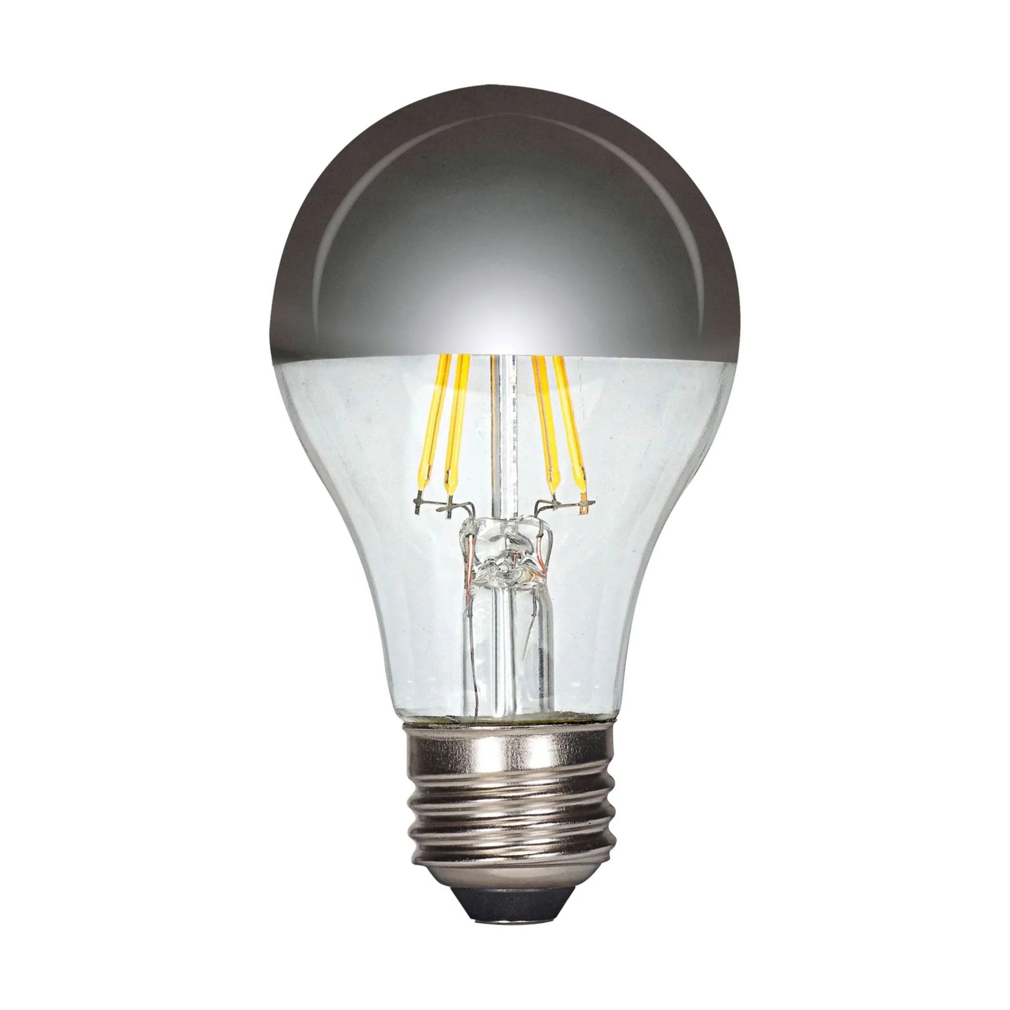 Silver Crown A19 LED Filament Bulb, 6 Watts, 650 Lumens, 2700K, 60W Equal, E26 Medium Base - Bees Lighting
