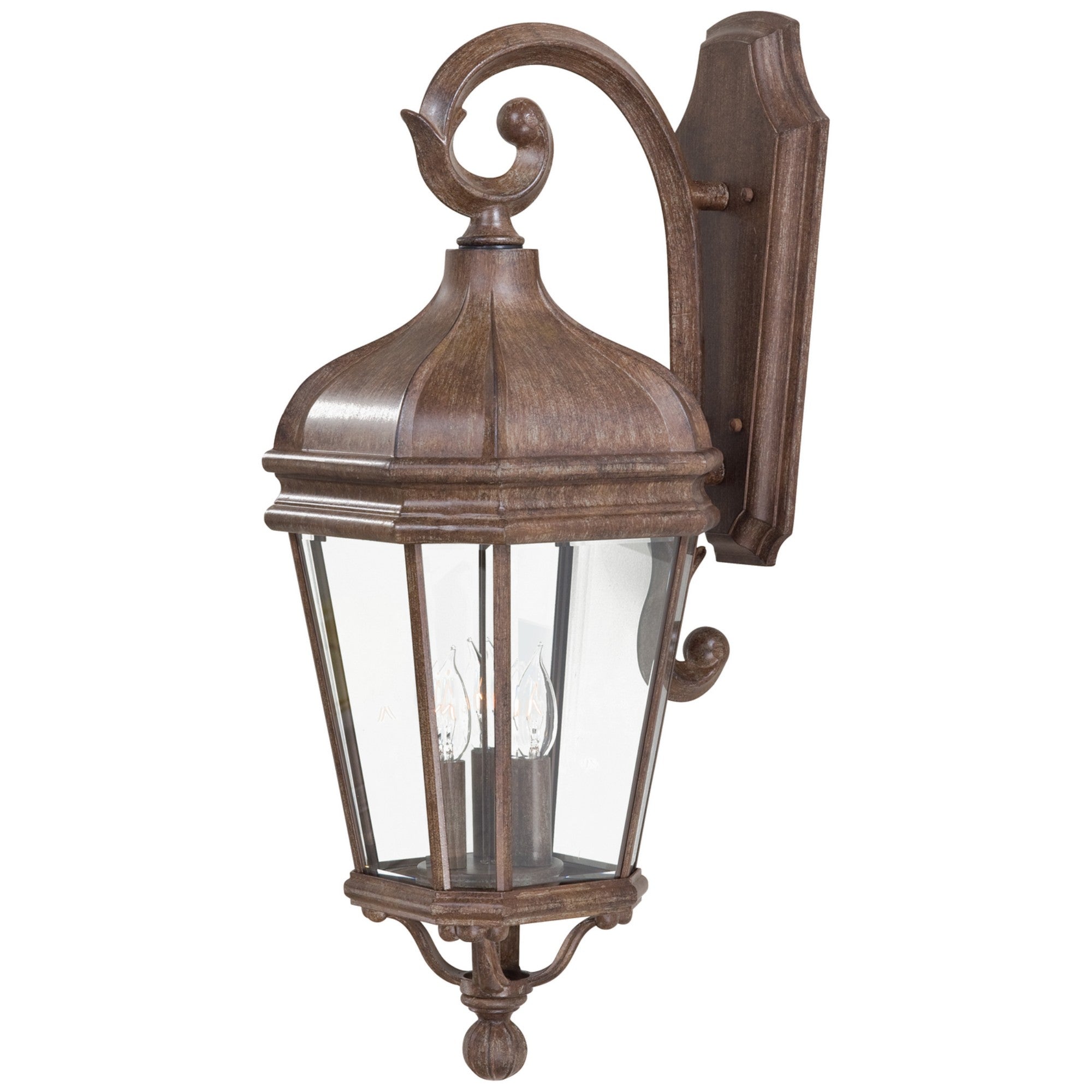 Harrison 28 in. 3 Lights Outdoor Wall Lantern Vintage Rust Finish