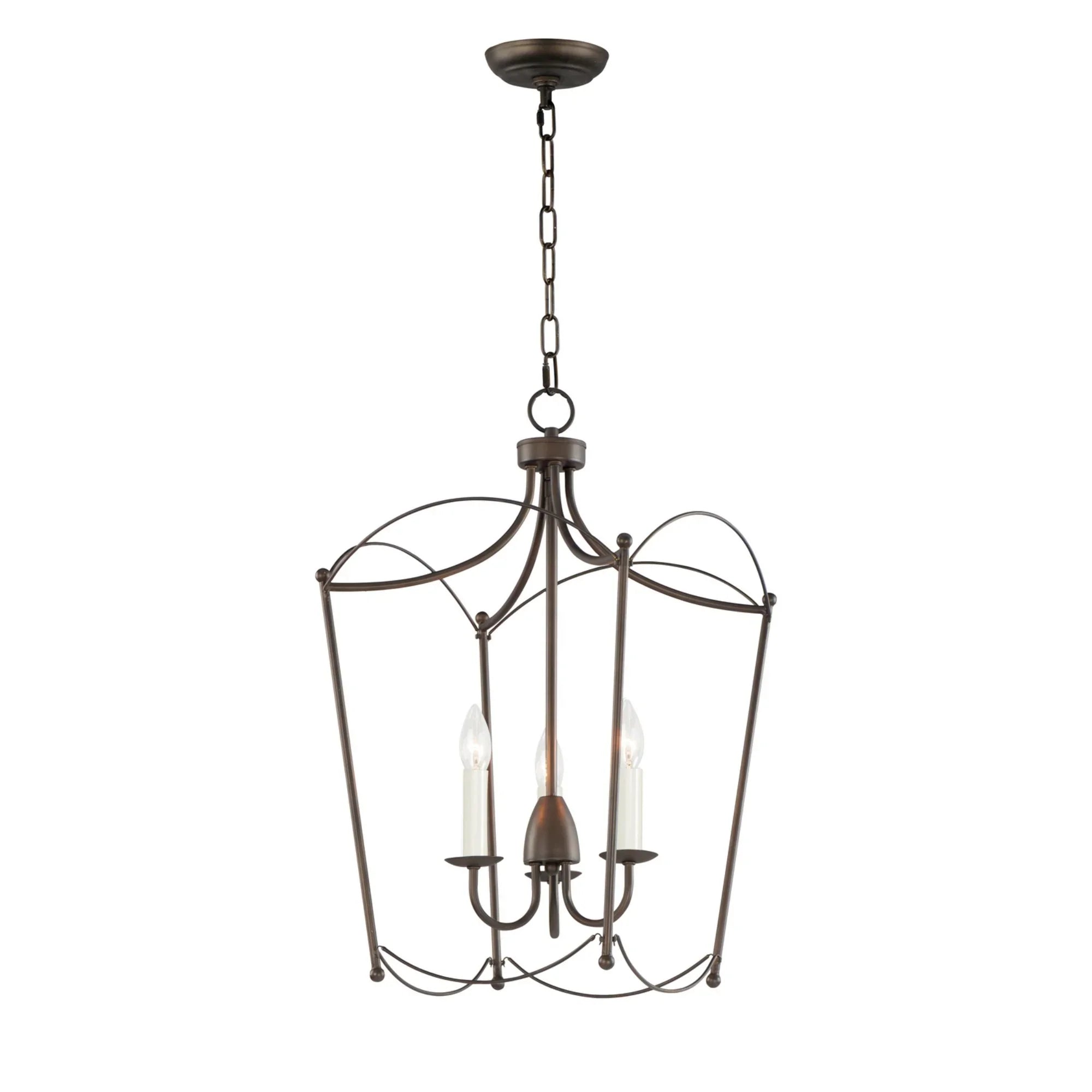 Plumette 25" 3-Light Pendant, Chestnut Bronze Finish - Bees Lighting