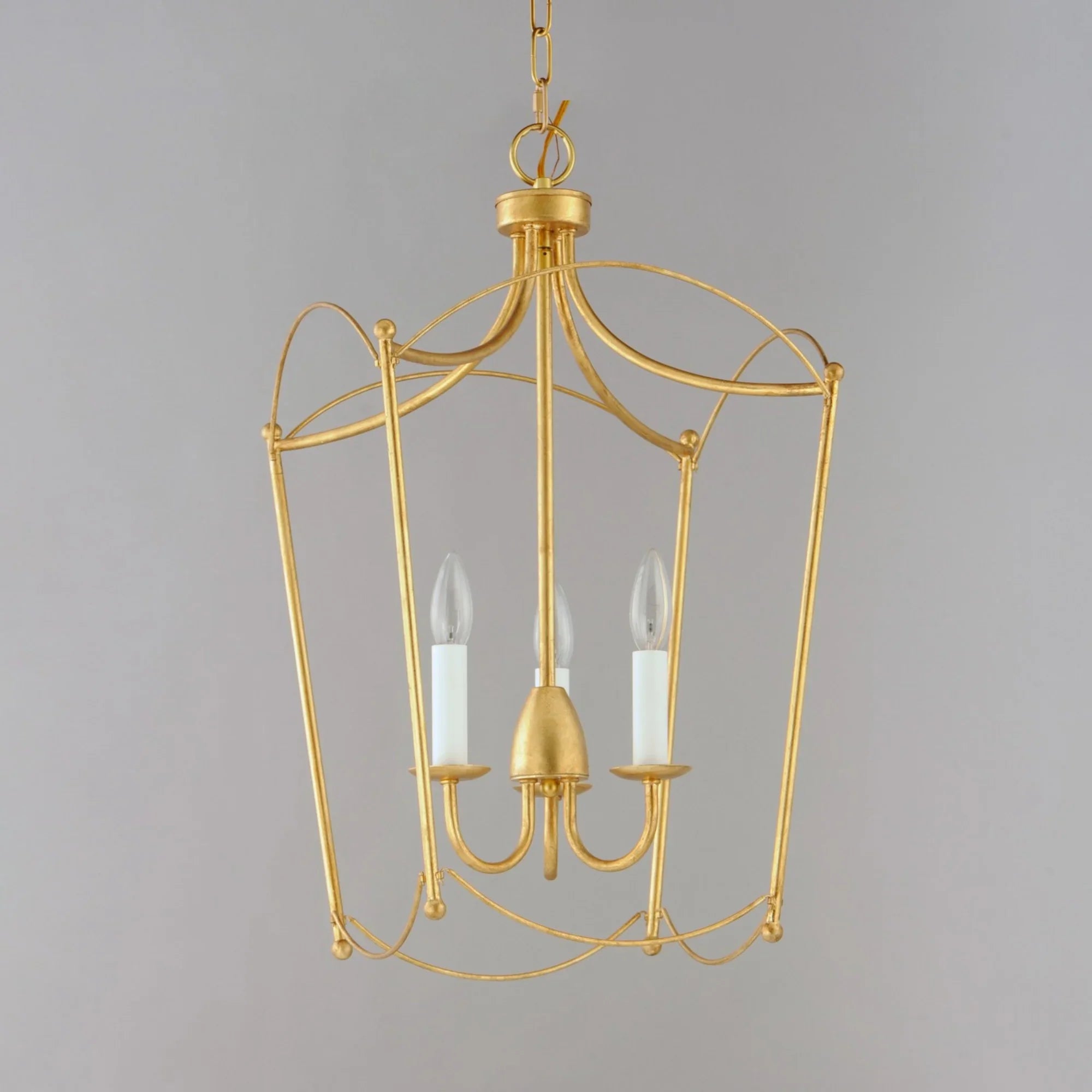 Plumette 25" 3-Light Pendant, Gold Leaf Finish - Bees Lighting