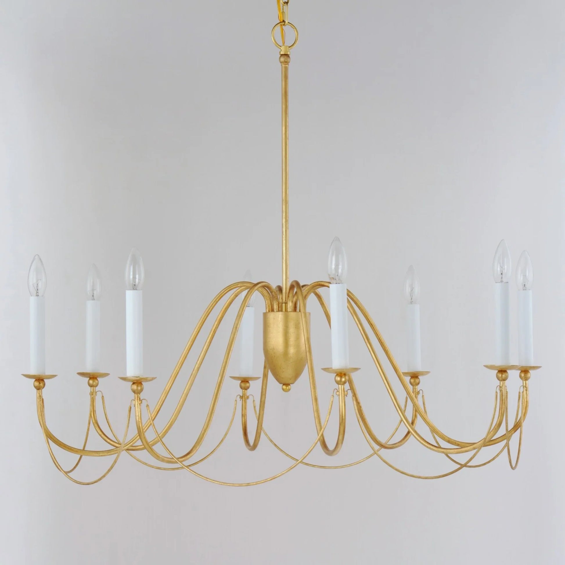 Plumette 36" 8-Light Chandelier, Gold Leaf Finish - Bees Lighting