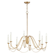 Plumette 36" 8-Light Chandelier, Gold Leaf Finish - Bees Lighting