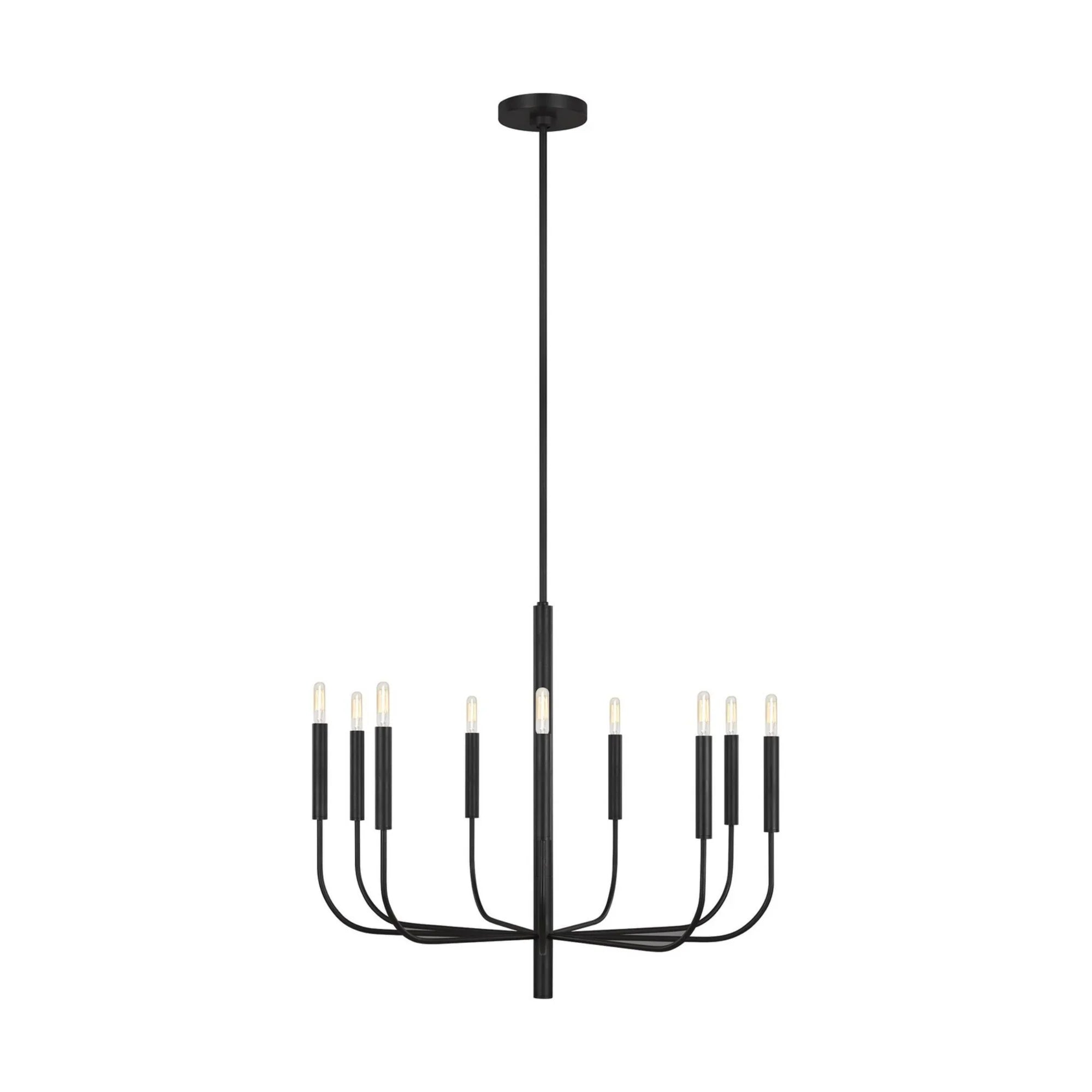 Brianna 30" 9-Light Medium Chandelier, Aged Iron Finish - Bees Lighting