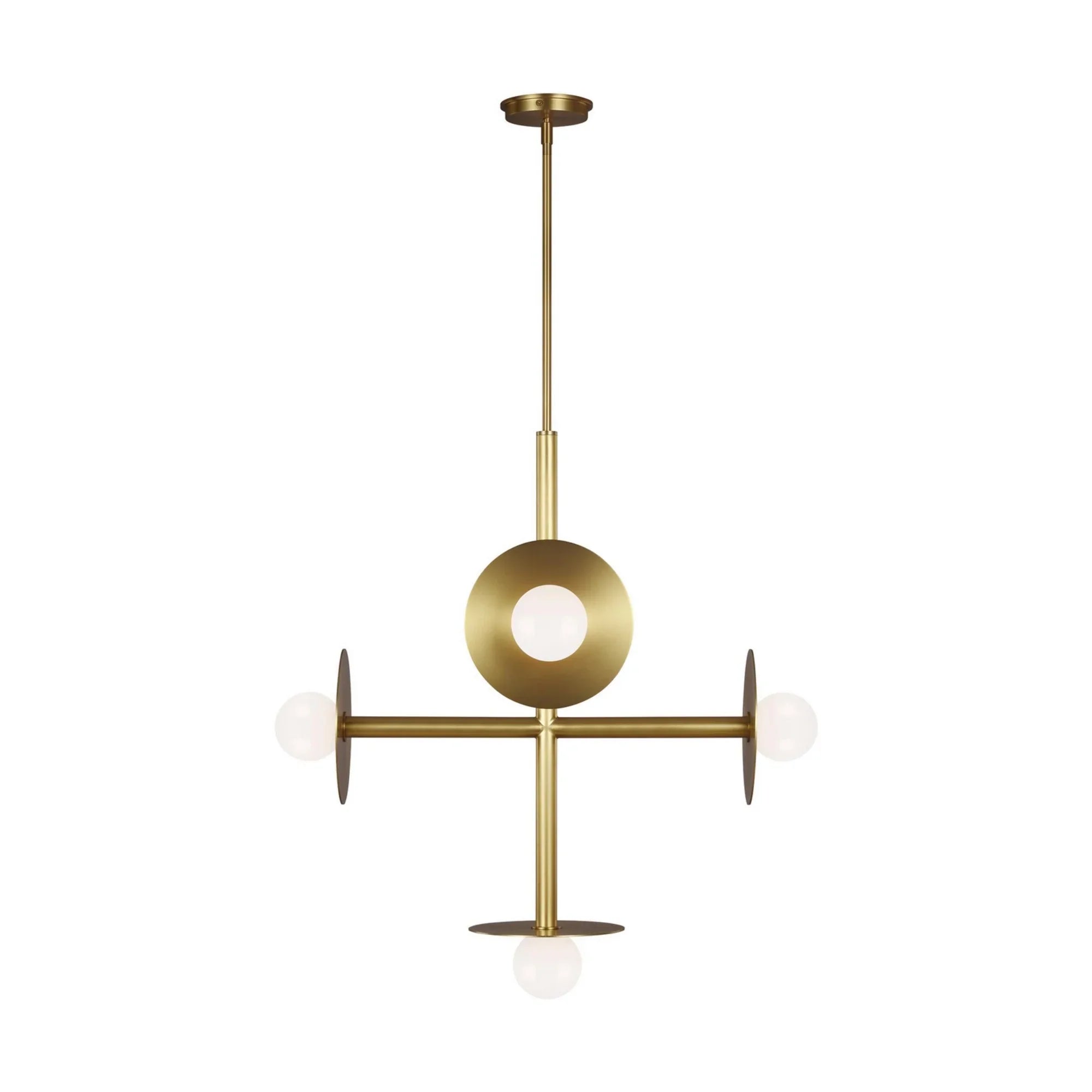 Nodes 29" 5-Light Large Chandelier, Burnished Brass Finish - Bees Lighting