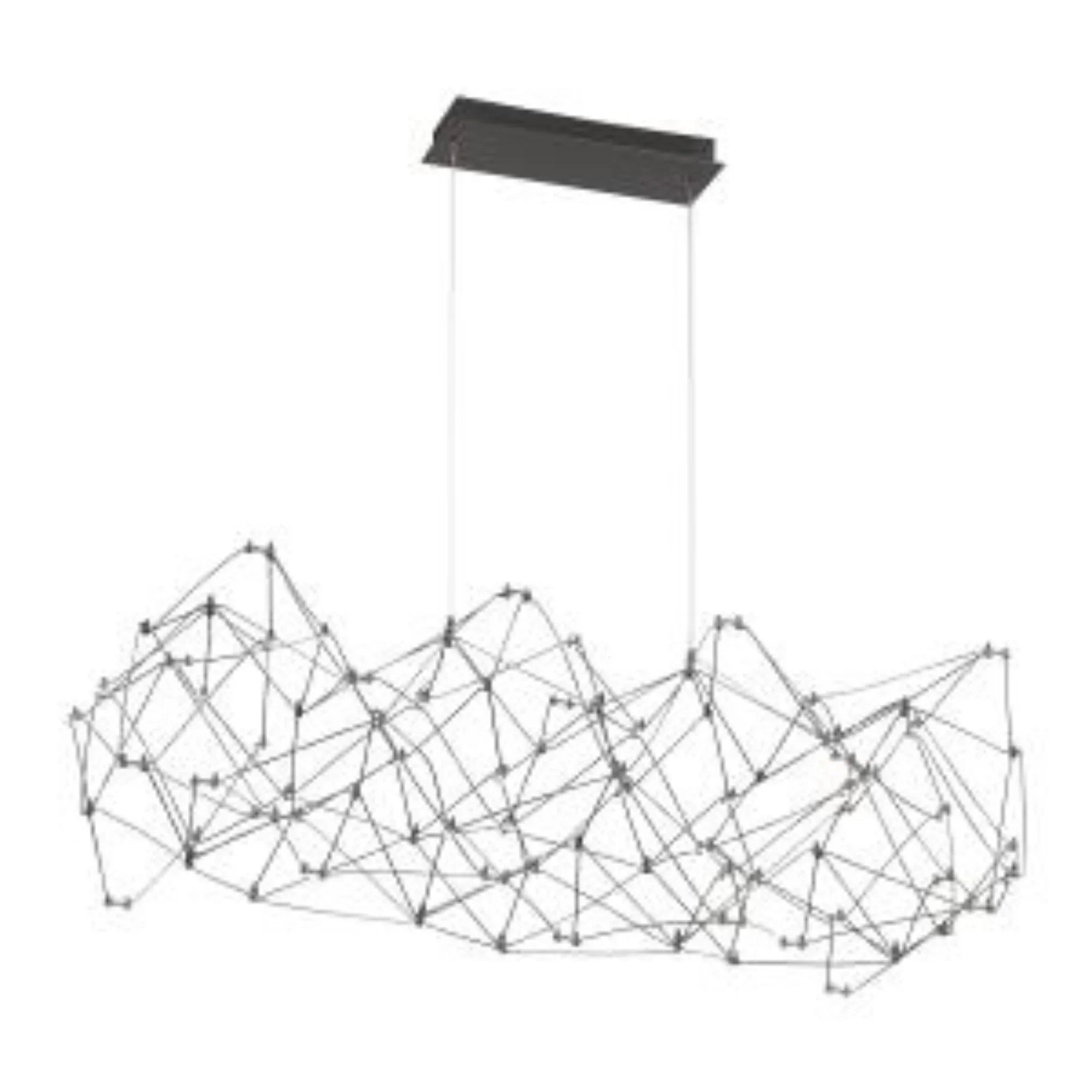 Leonardelli 49" LED Linear Chandelier, Chrome Black Finish - Bees Lighting