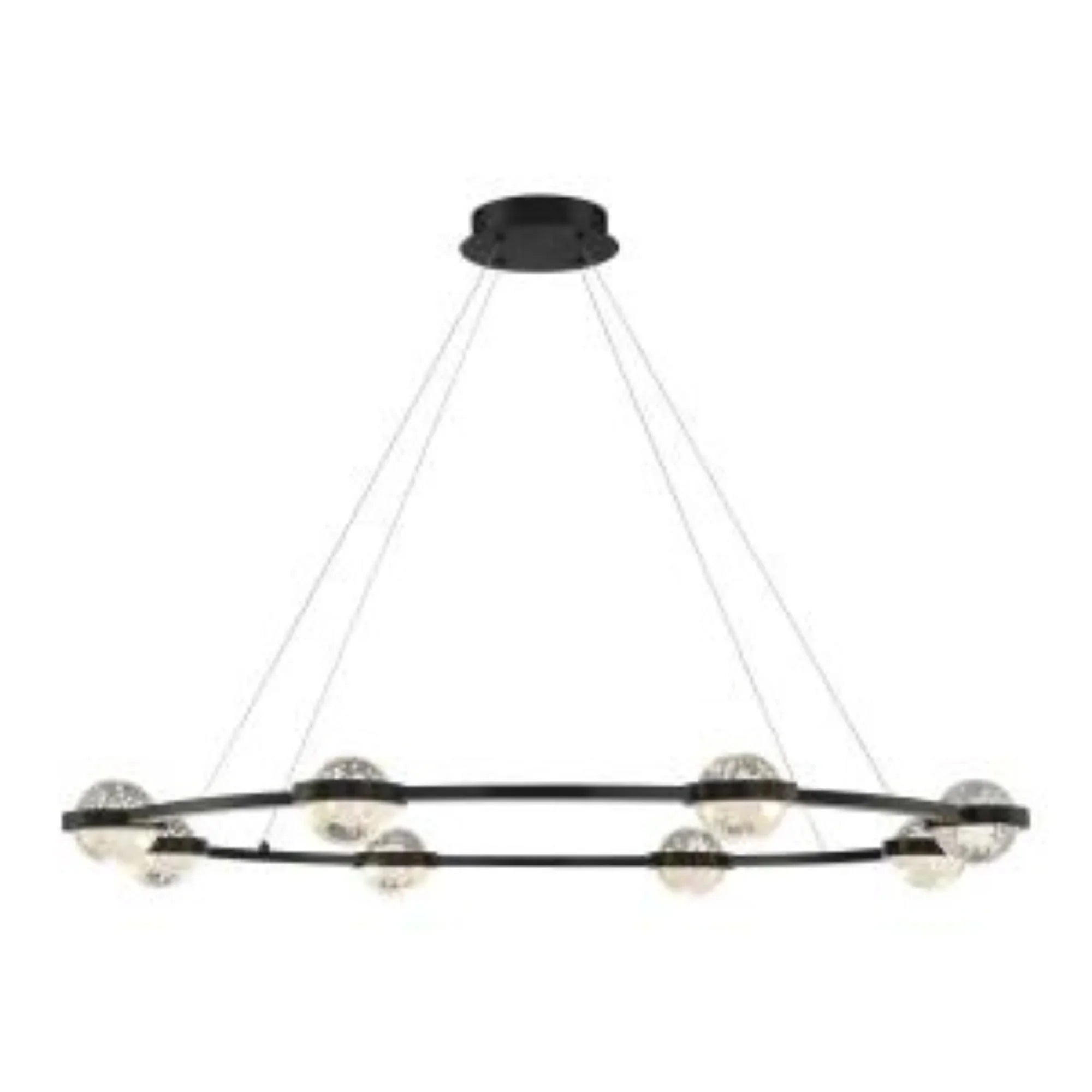 Circolo 8-Light 48" LED Chandelier, Black Finish - Bees Lighting
